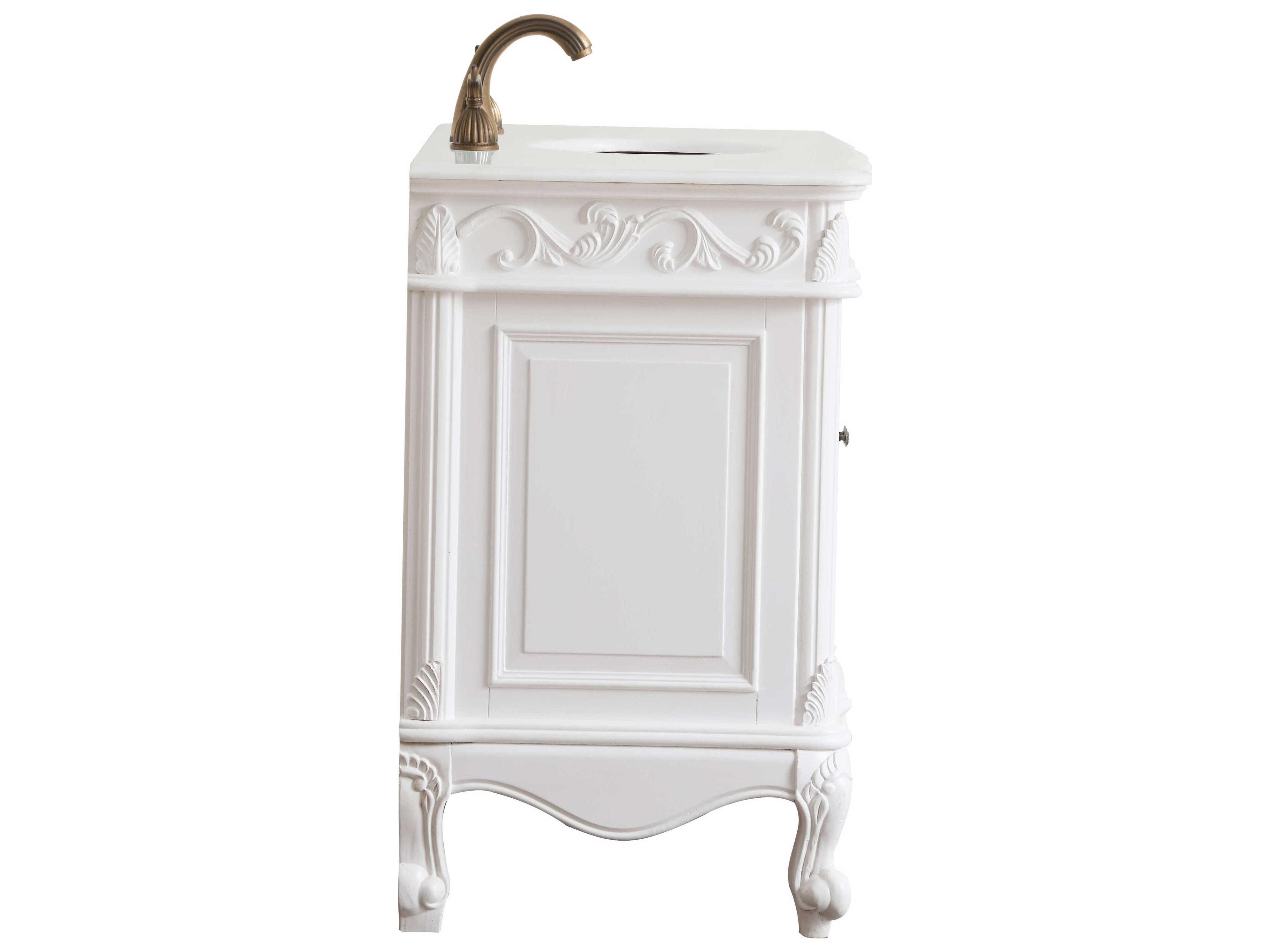 Elegant Lighting Oakland Antique White 42" Vanity with Ivory White Quartz Countertop