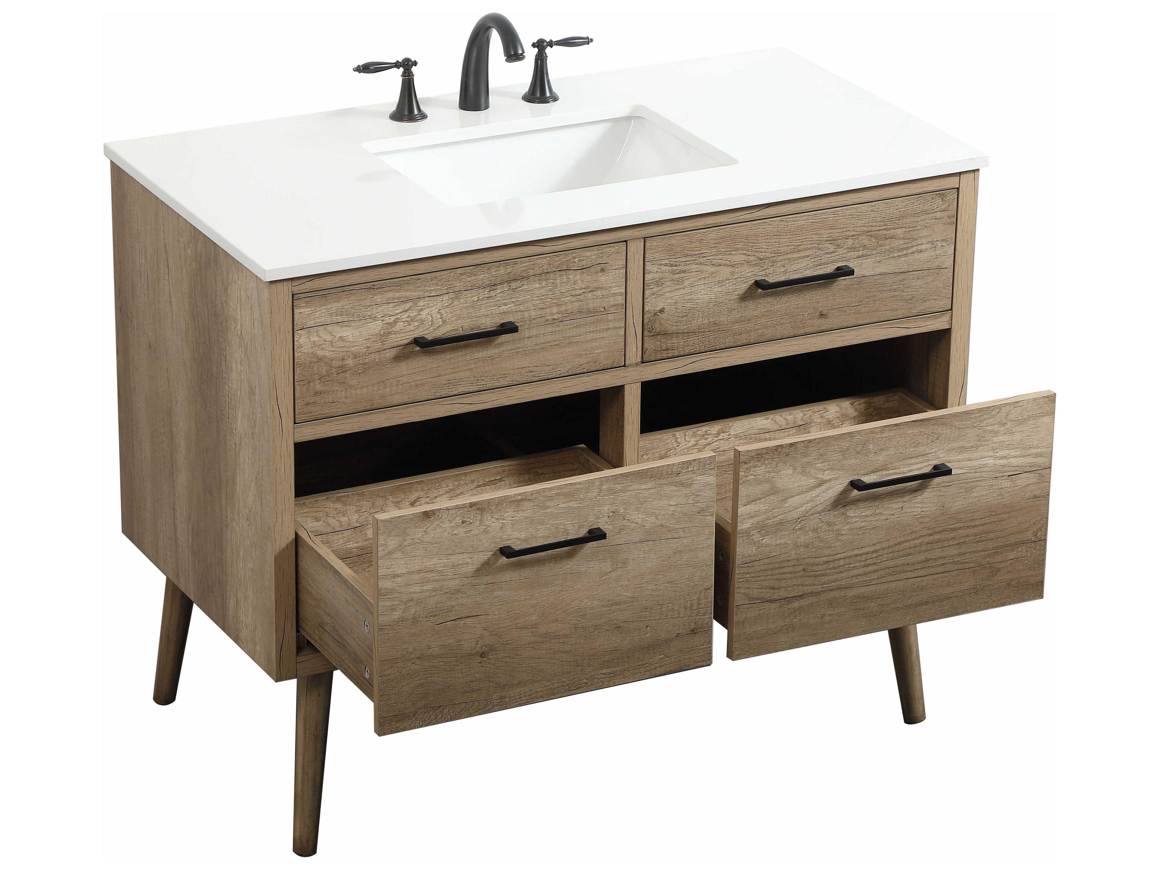 Elegant Lighting Boise Natural Oak 42" Vanity