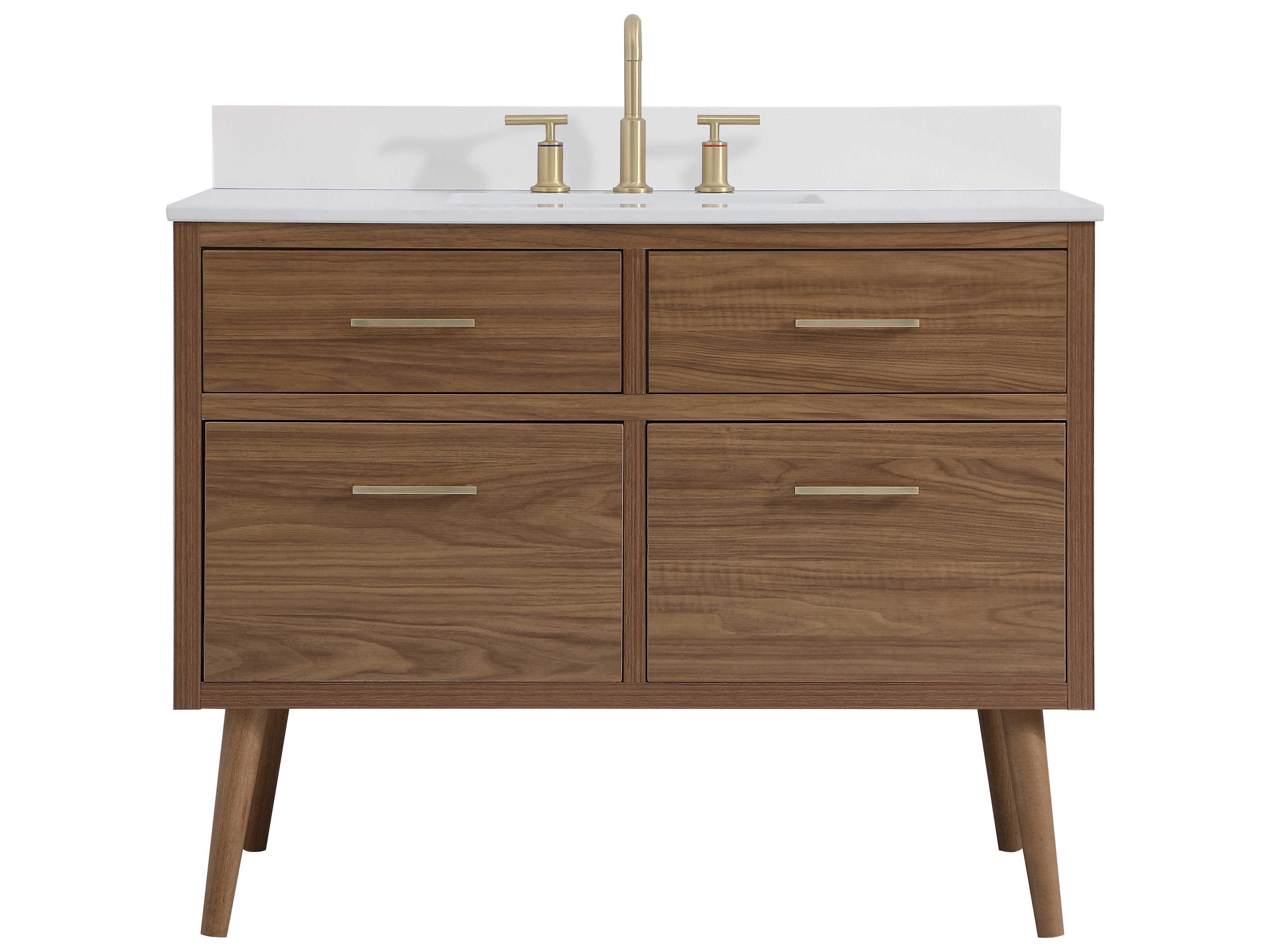 Elegant Lighting Boise Walnut Brown 42" Vanity with Backsplash