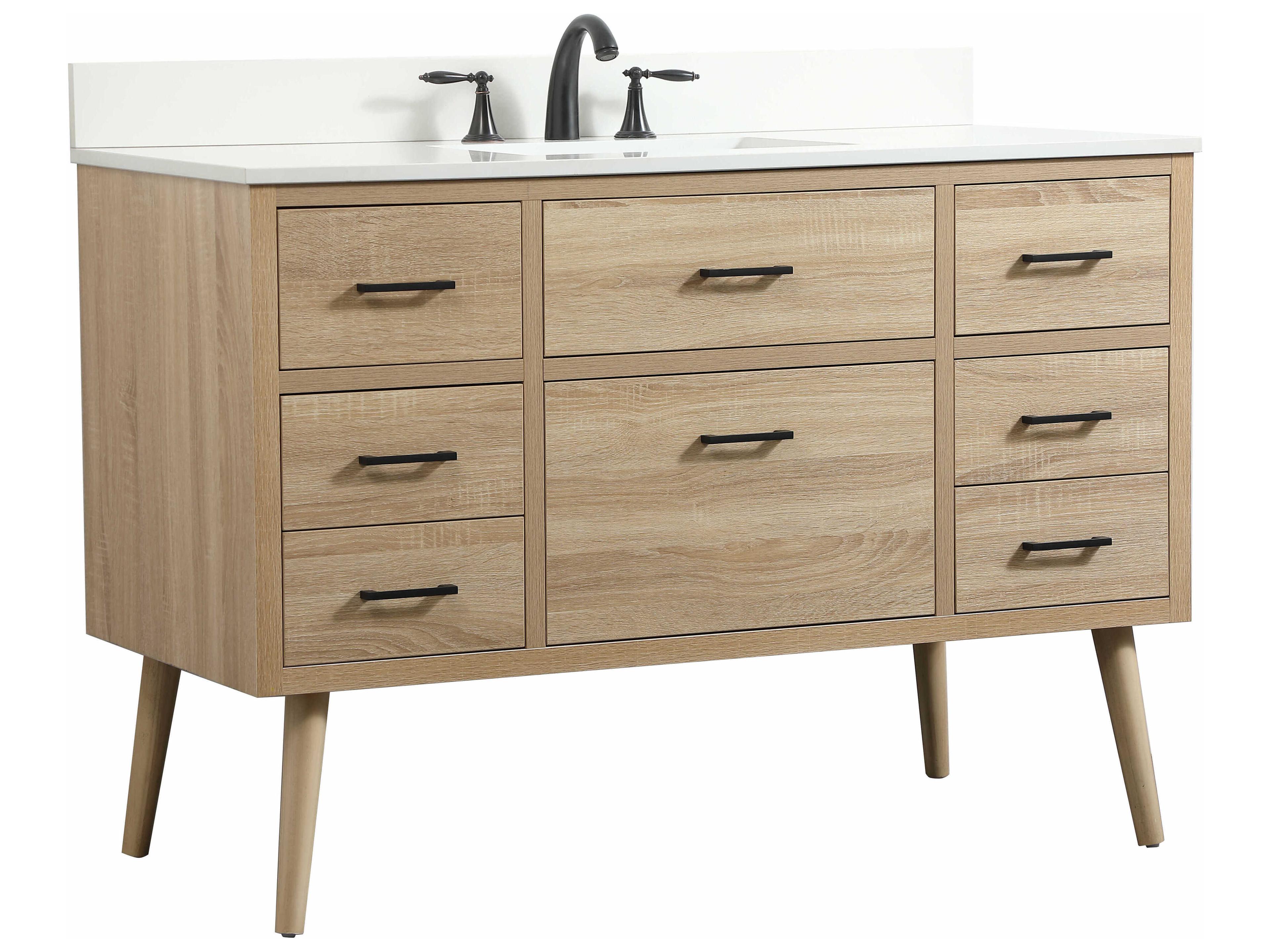 Elegant Lighting Boise Mango Wood 48" Vanity with Backsplash