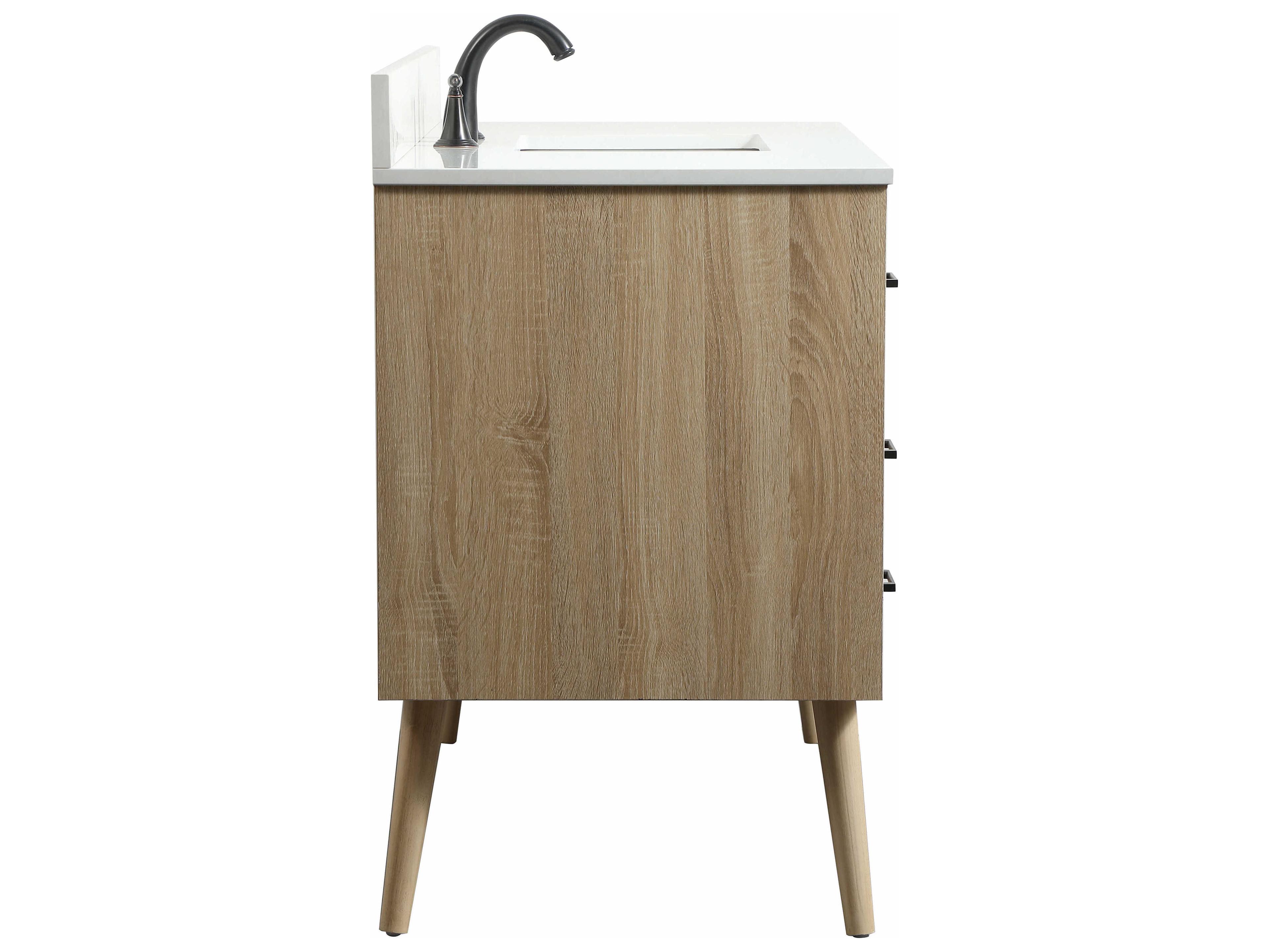 Elegant Lighting Boise Mango Wood 48" Vanity with Backsplash