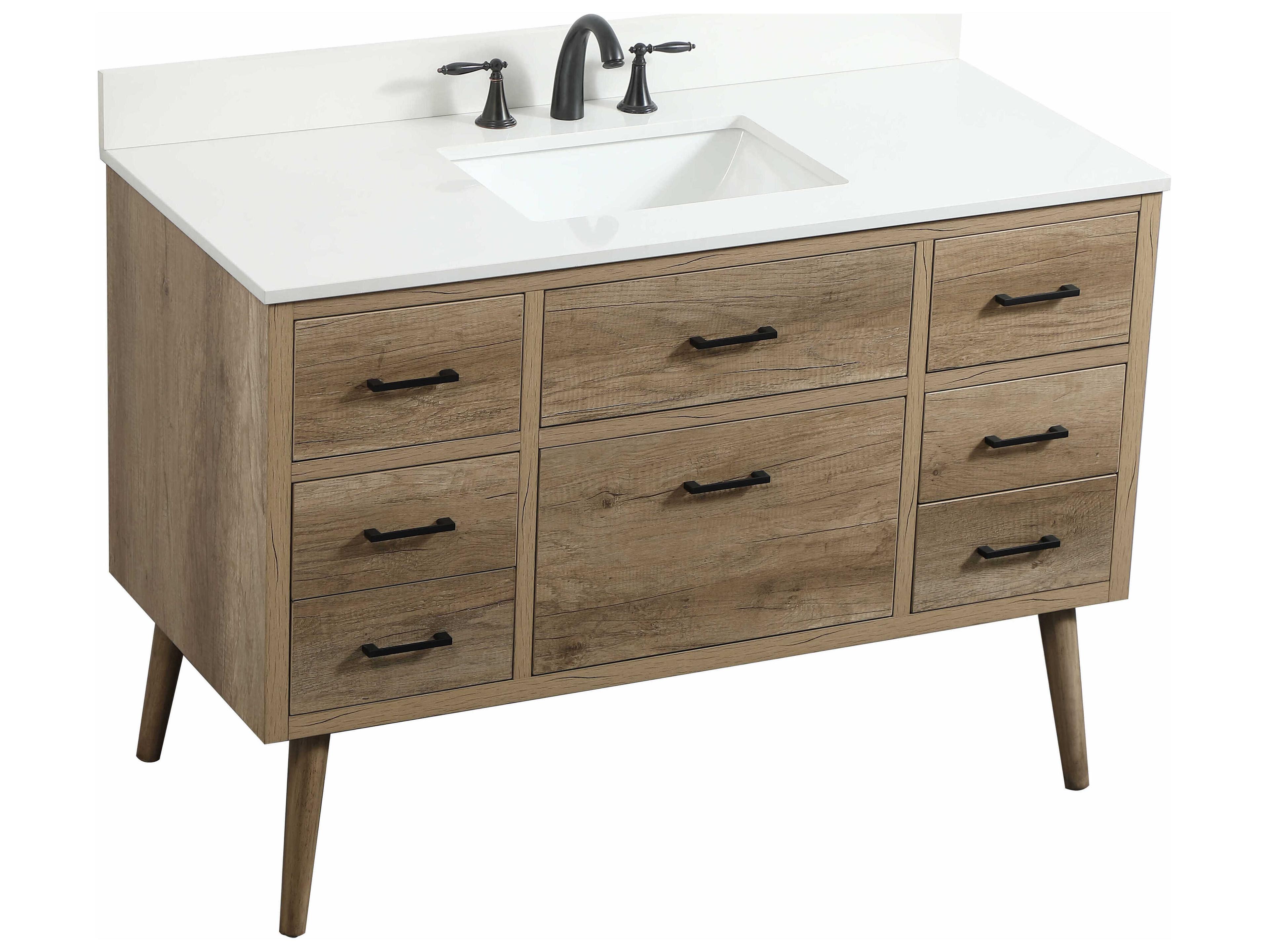 Elegant Lighting Boise Natural Oak 48" Vanity with Backsplash