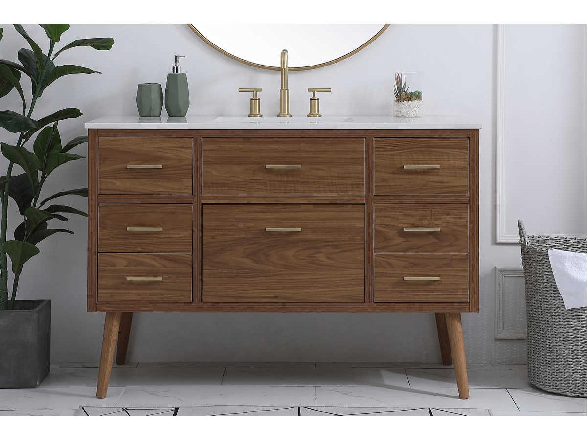 Elegant Lighting Boise 48" Walnut Brown Vanity