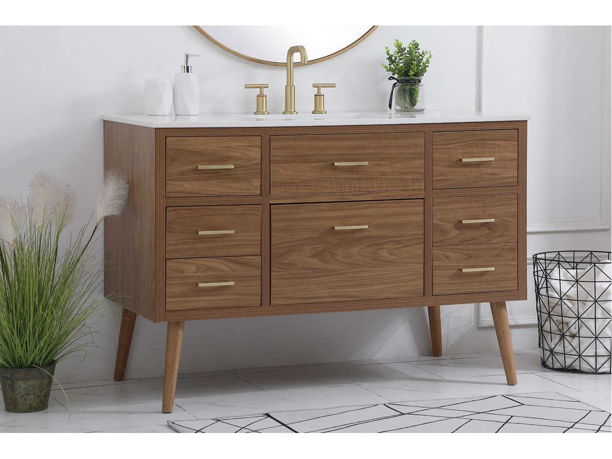 Elegant Lighting Boise 48" Walnut Brown Vanity