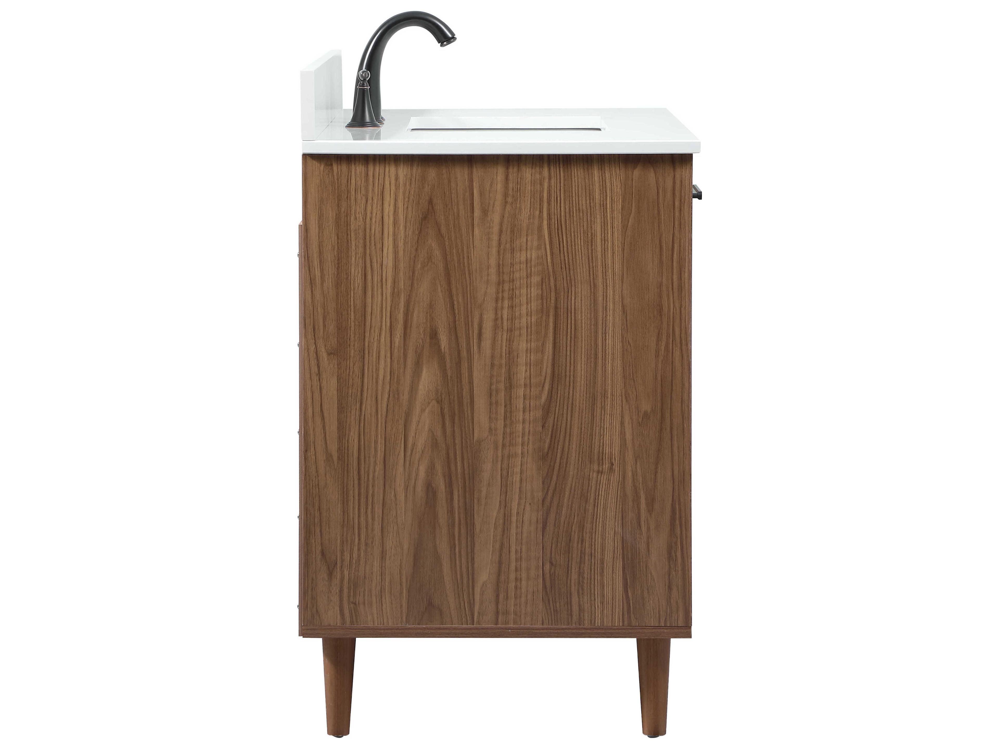 Elegant Lighting Baldwin Walnut Brown 36" Vanity with Backsplash