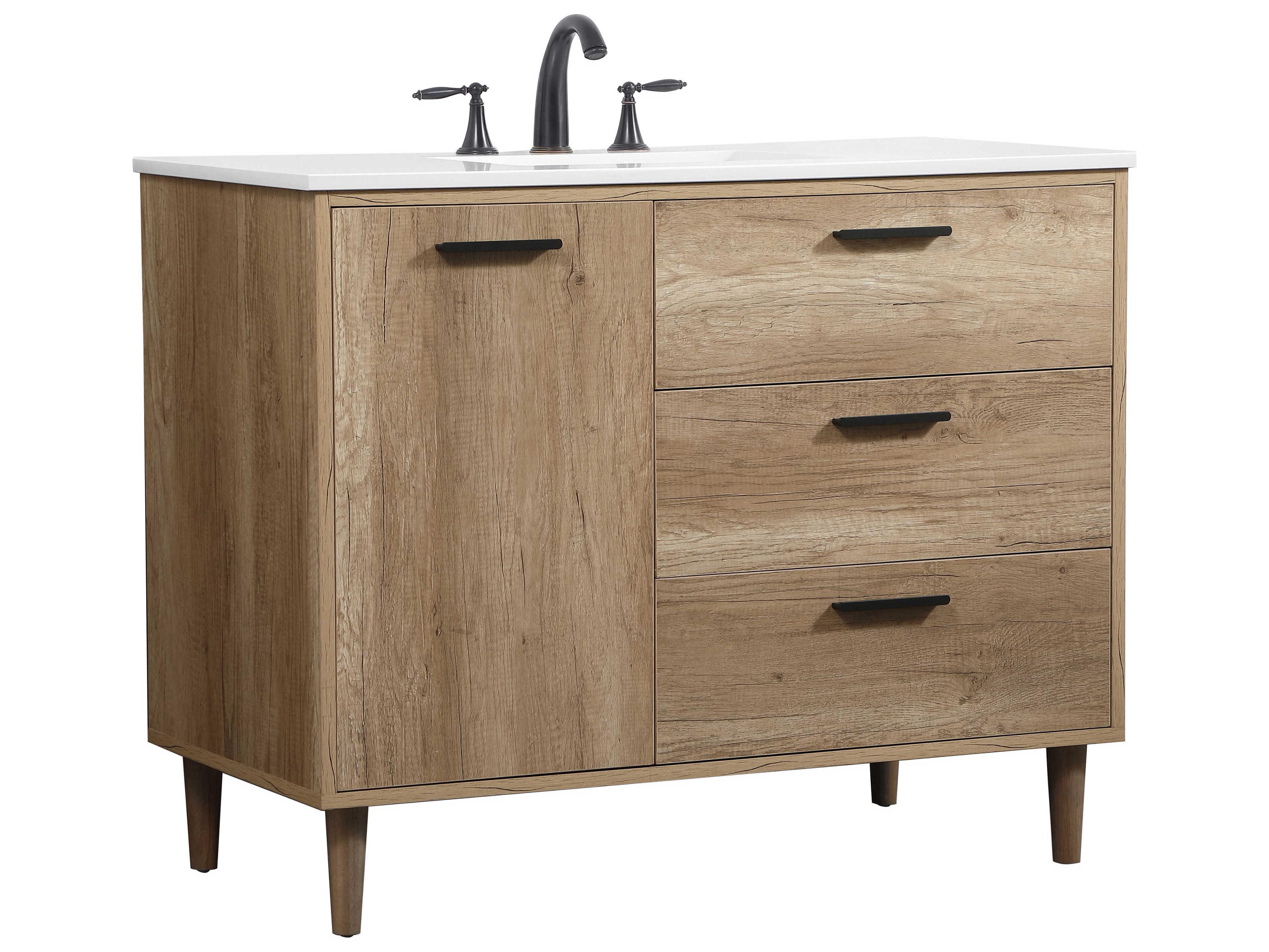 Elegant Lighting Baldwin Natural Oak 42" Vanity