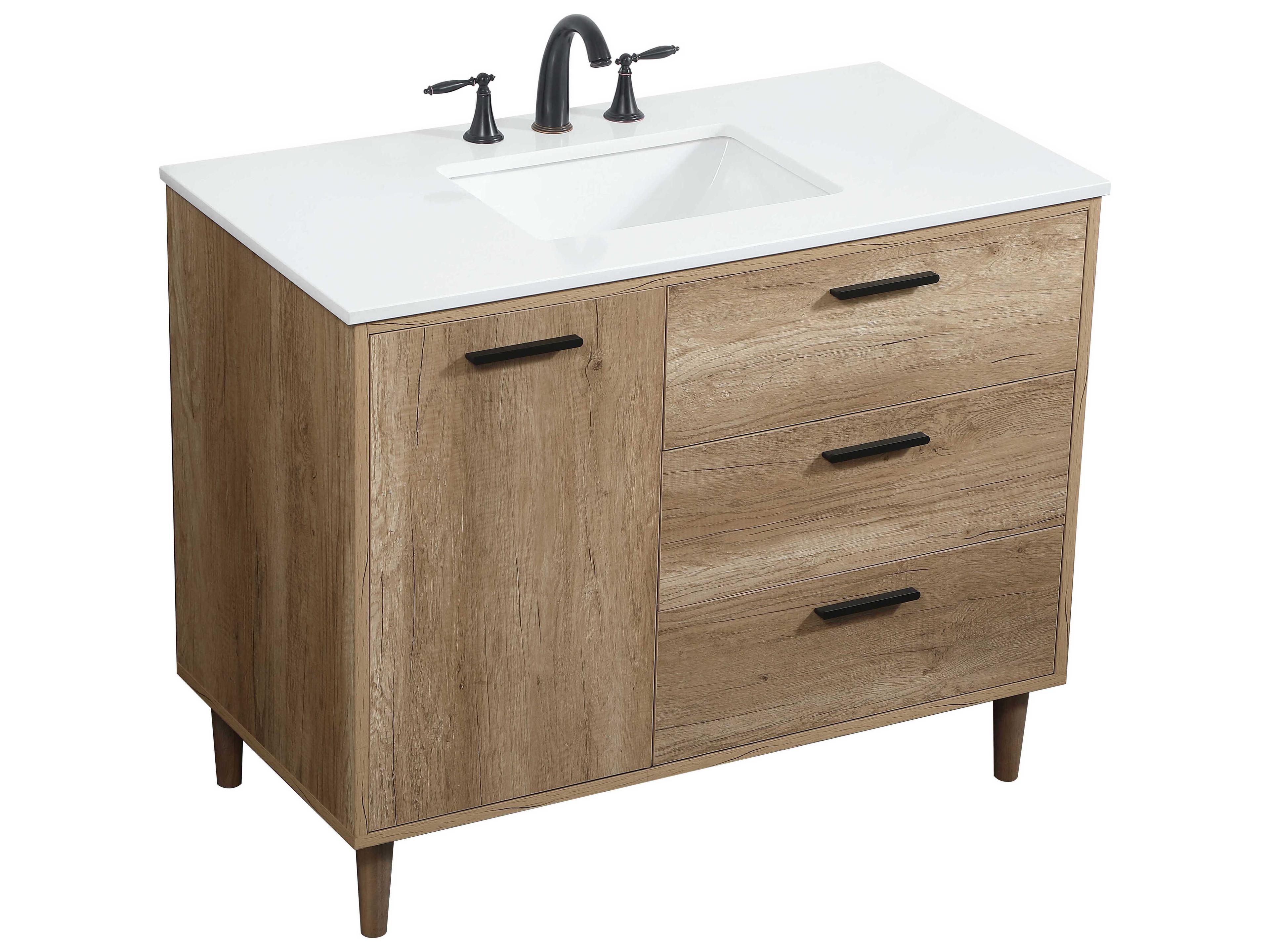 Elegant Lighting Baldwin Natural Oak 42" Vanity
