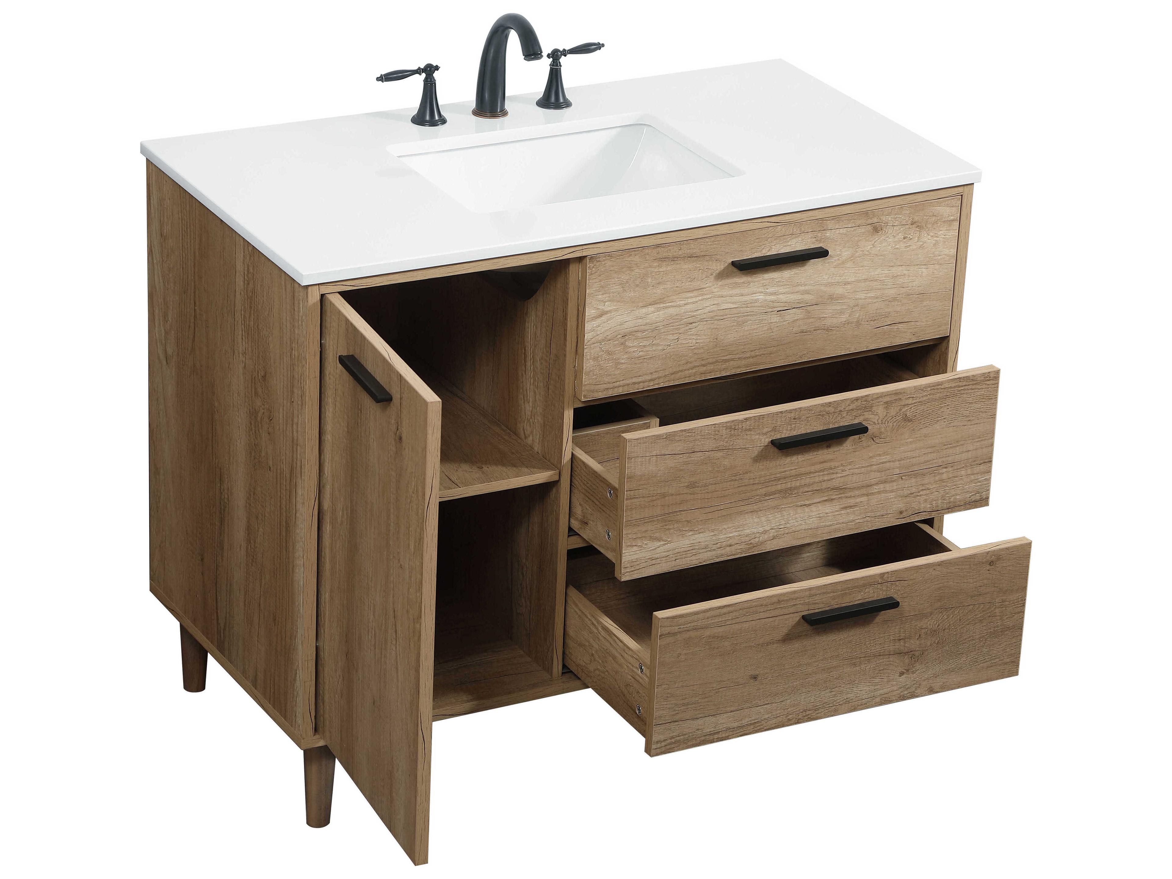 Elegant Lighting Baldwin Natural Oak 42" Vanity