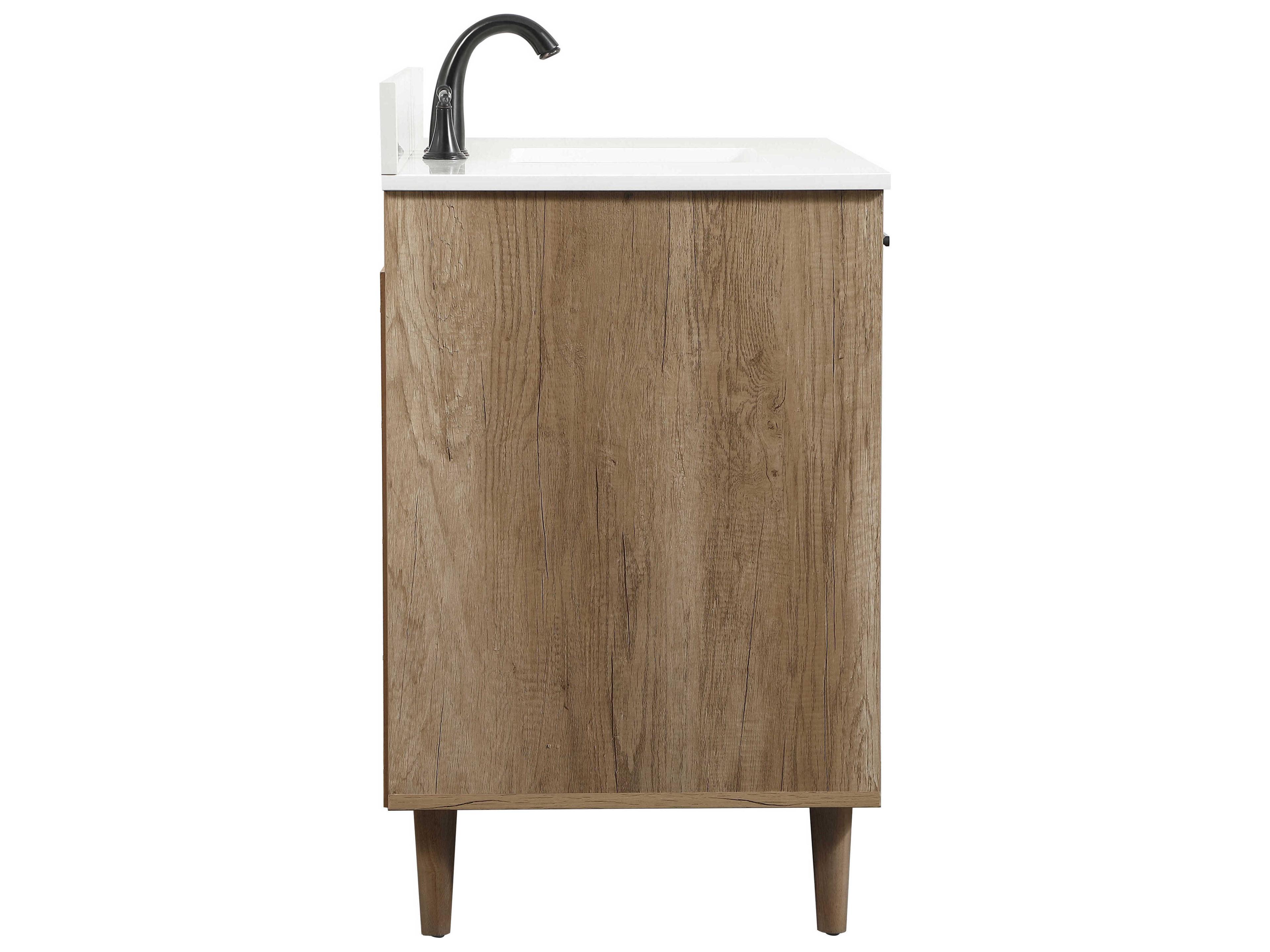 Elegant Lighting Baldwin Natural Oak 42" Vanity with Backsplash