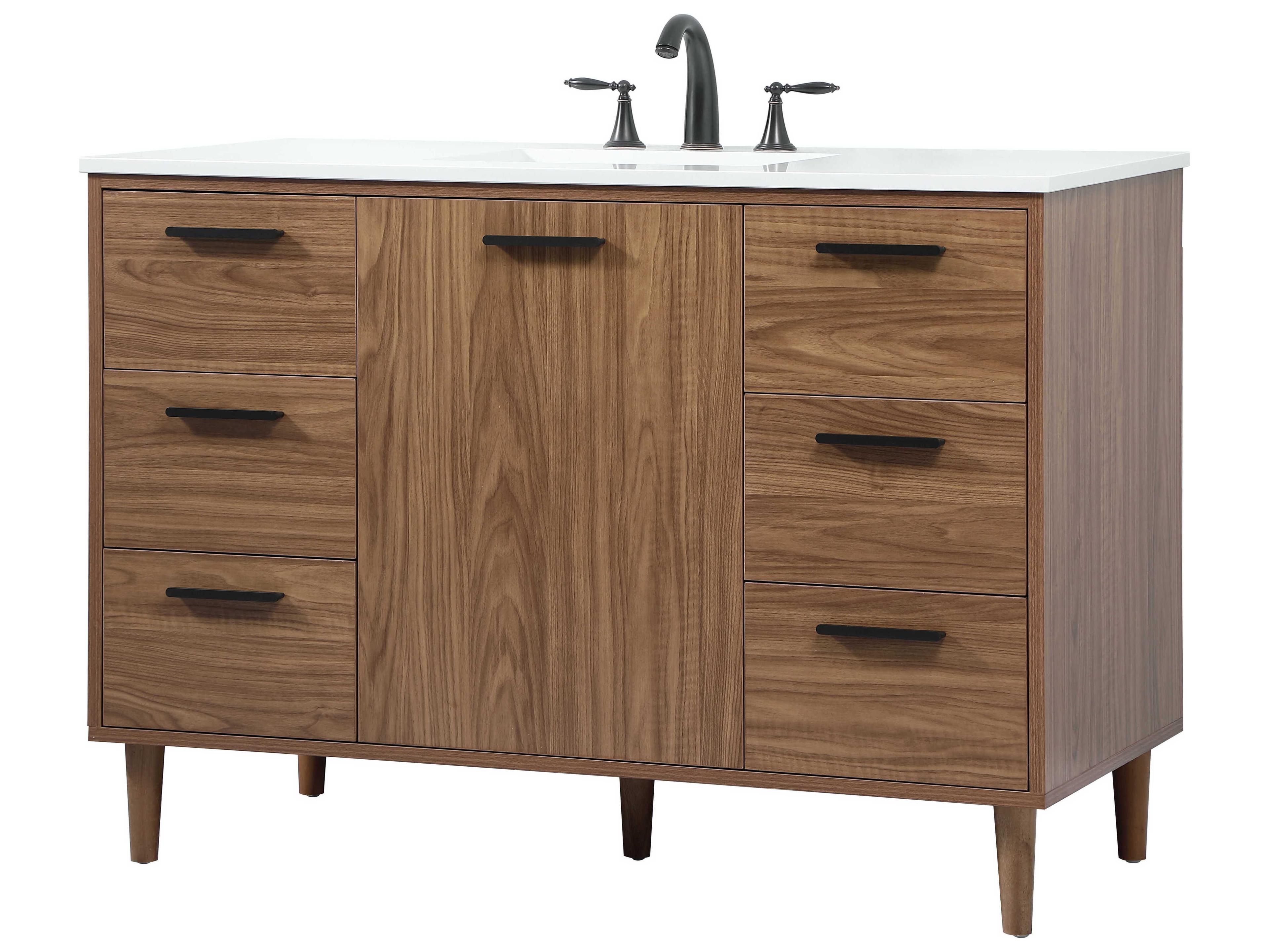 Elegant Lighting Baldwin Walnut Brown 48" Vanity