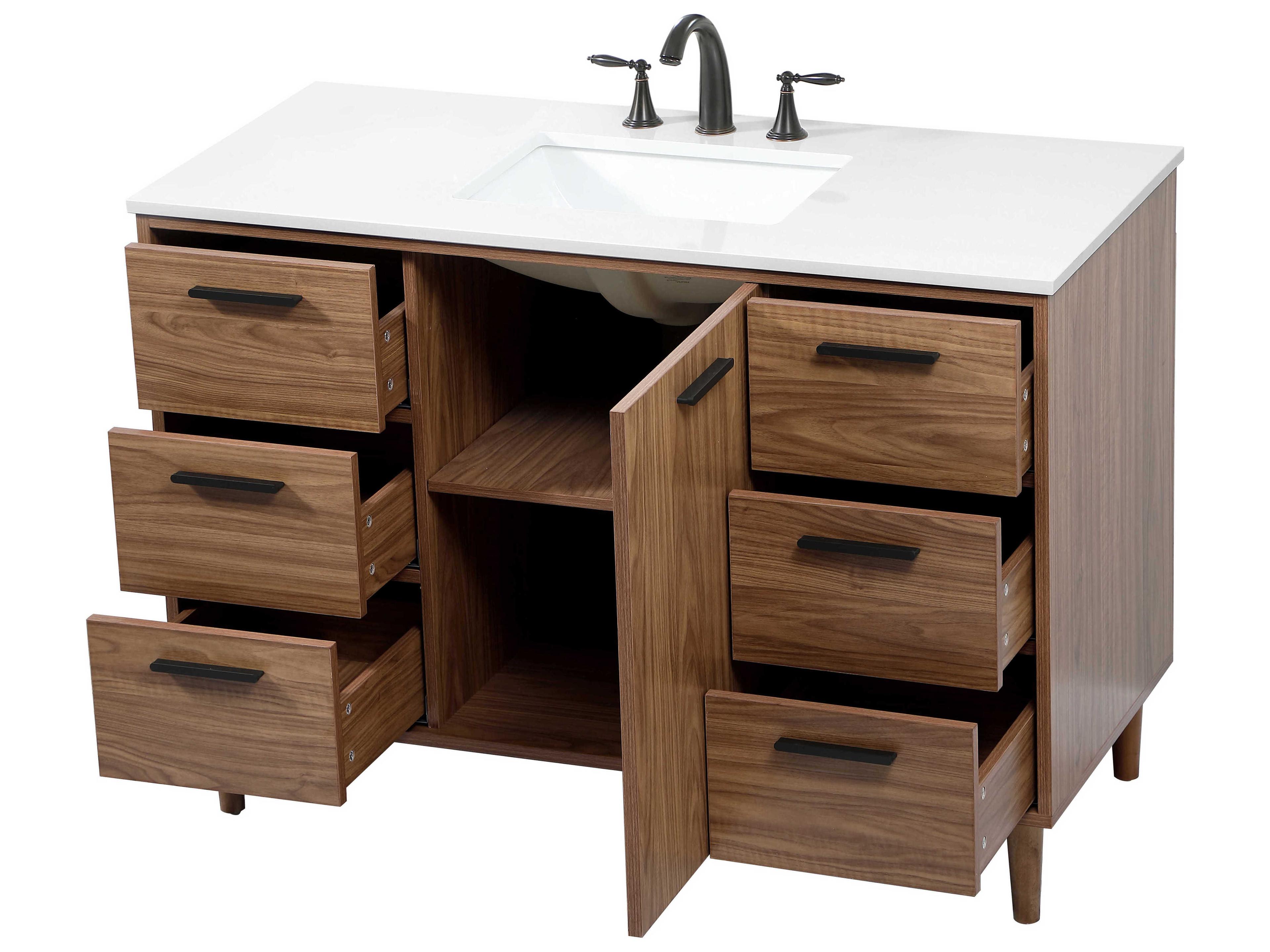 Elegant Lighting Baldwin Walnut Brown 48" Vanity