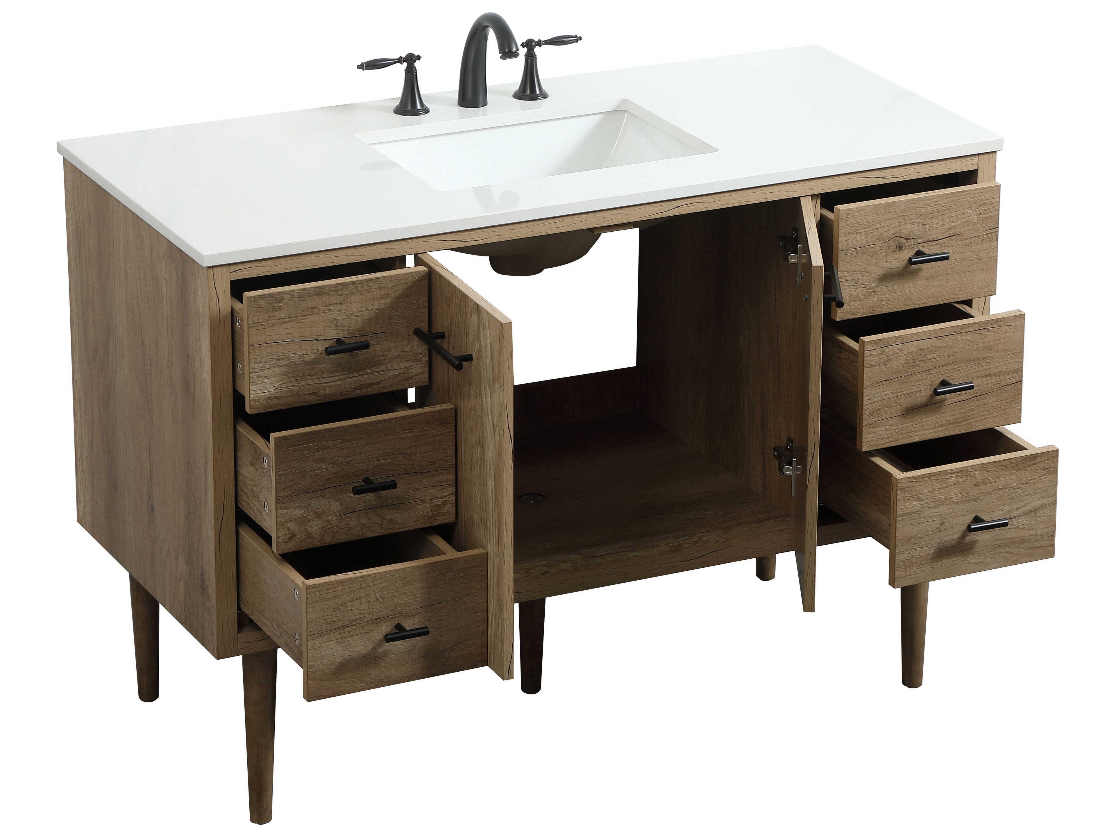 Elegant Lighting Cyrus Natural Oak 48" Vanity