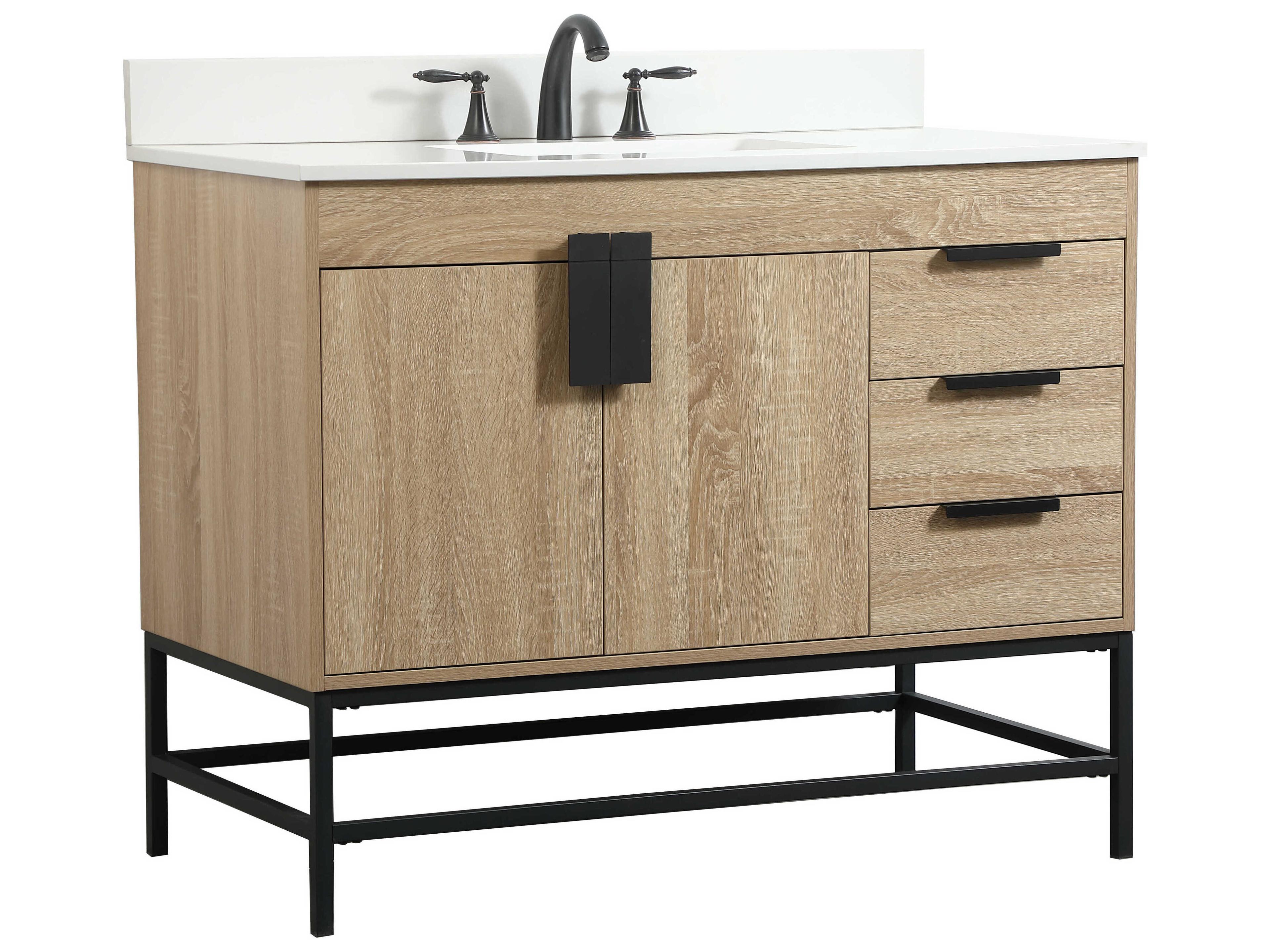 Elegant Lighting Eugene Mango Wood 42" Vanity with Backsplash