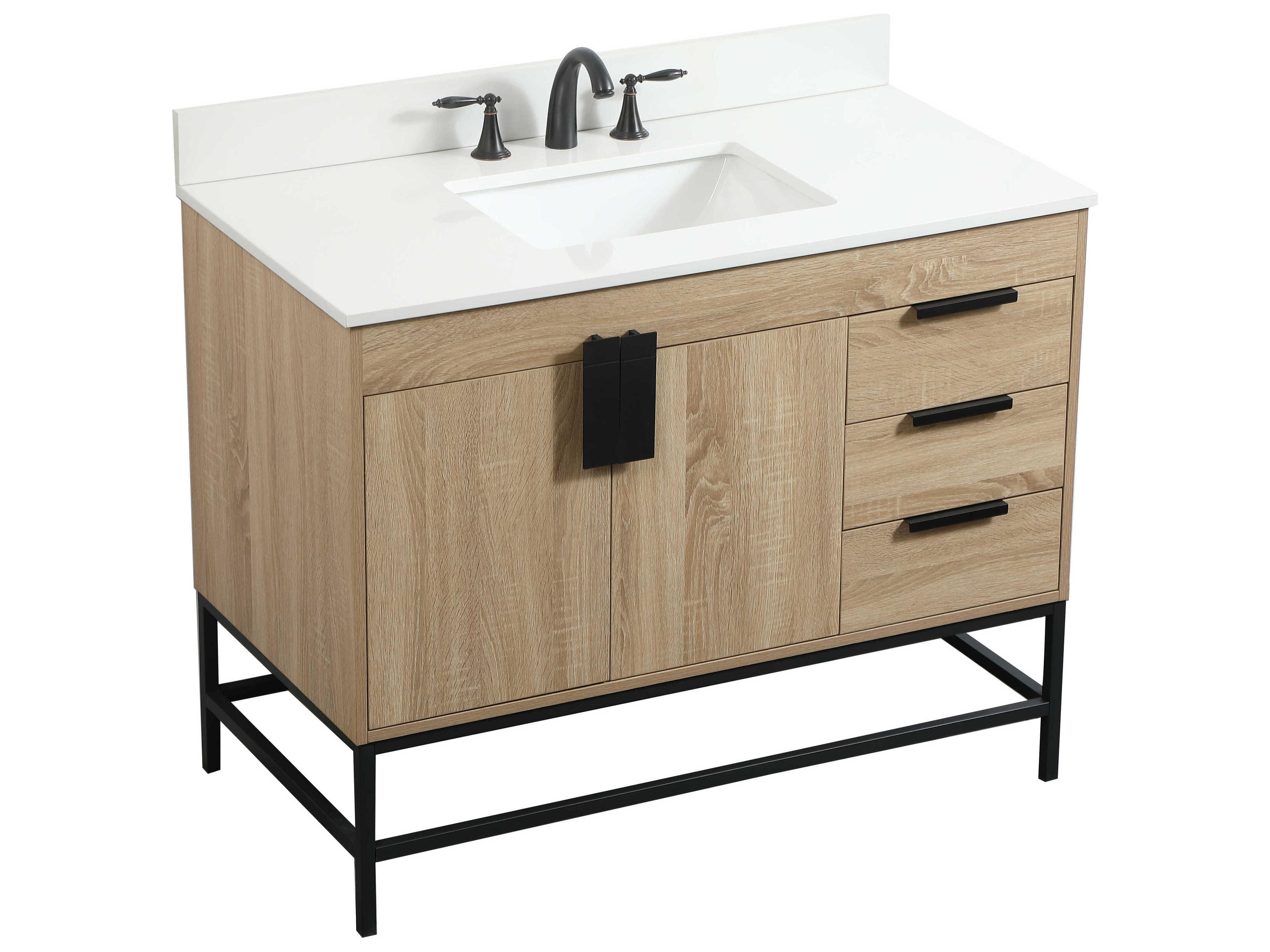 Elegant Lighting Eugene Mango Wood 42" Vanity with Backsplash
