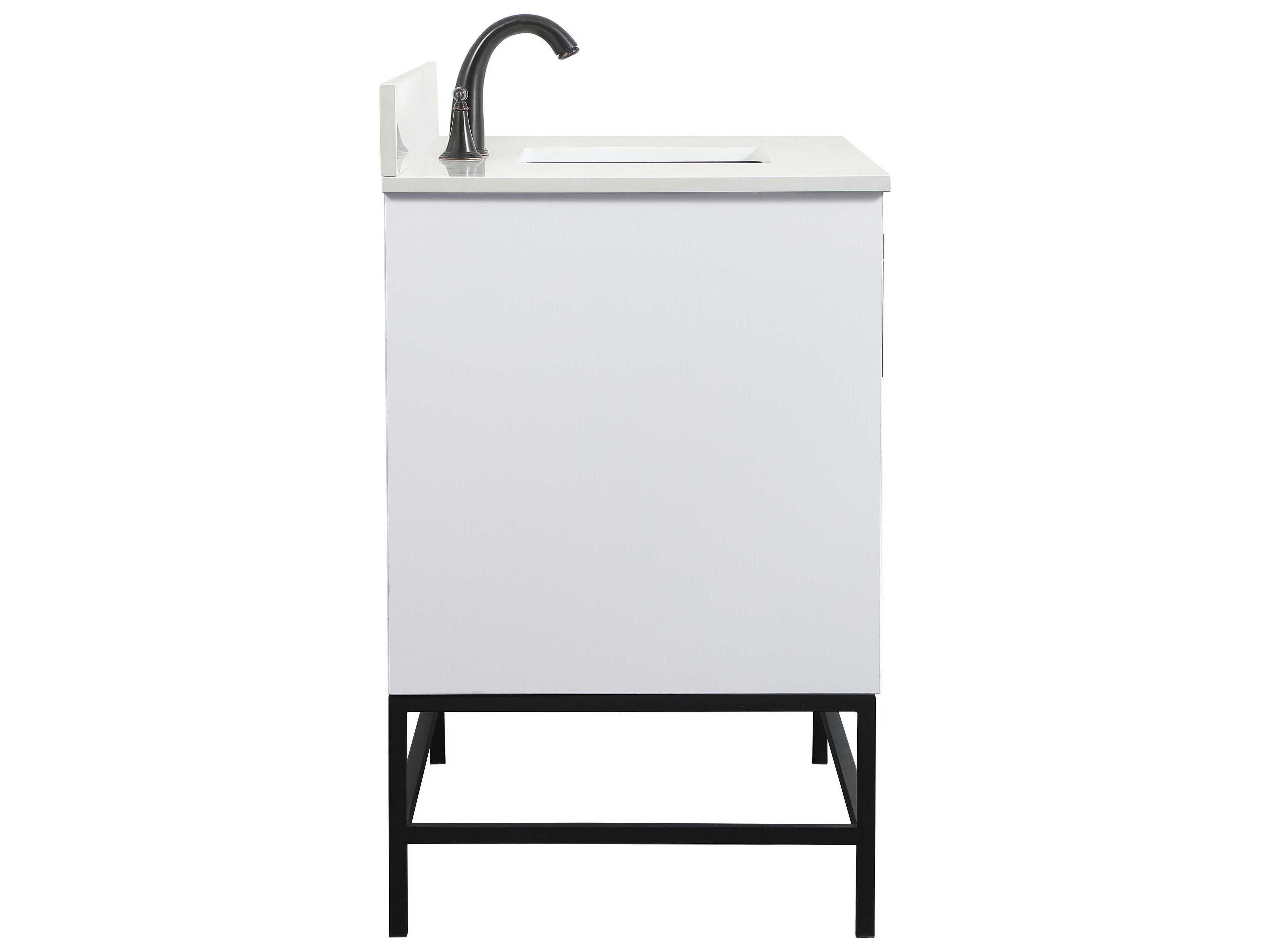 Elegant Lighting Eugene White 42" Vanity with Backsplash