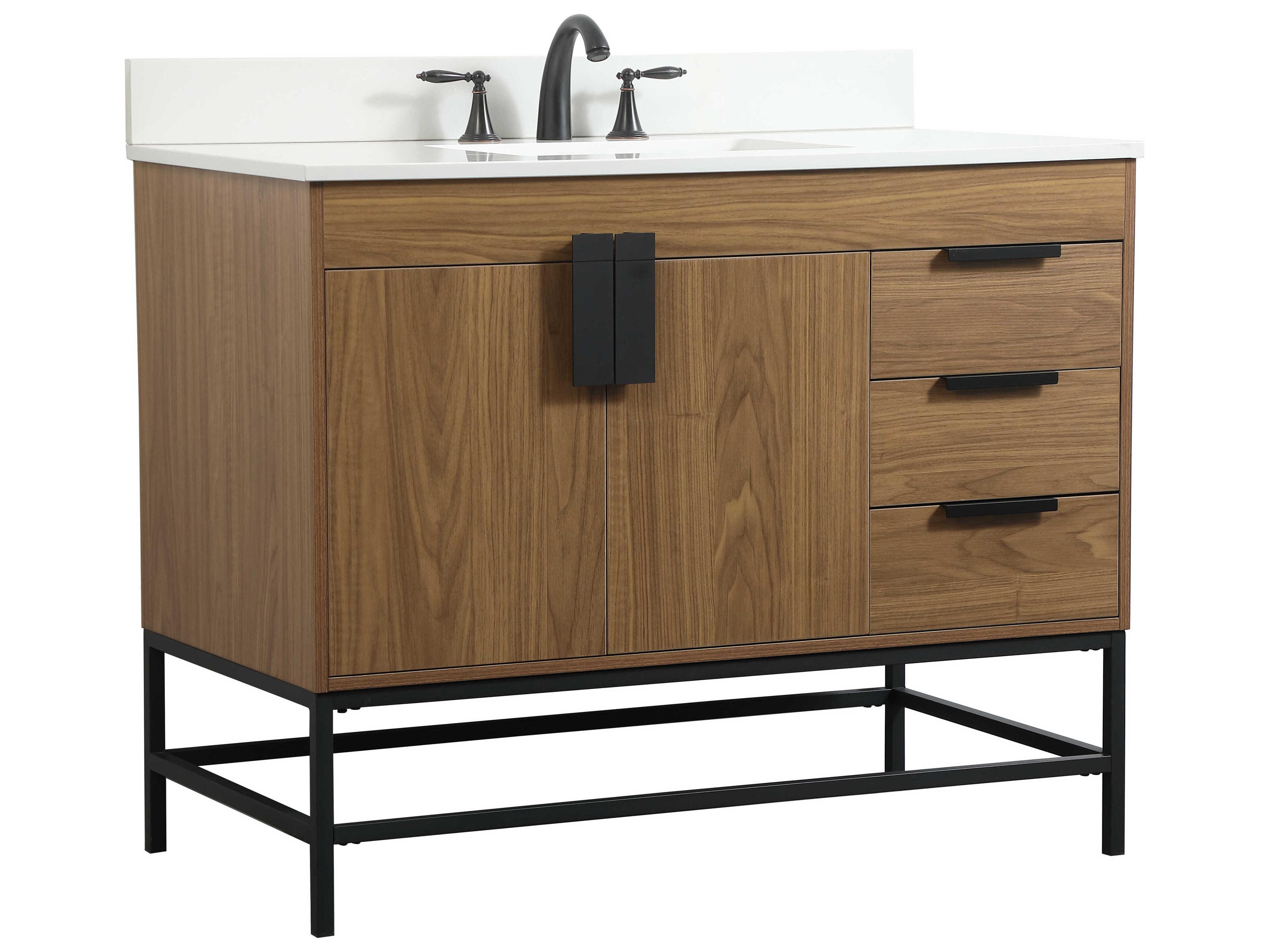 Elegant Lighting Eugene Walnut Brown 42" Vanity with Backsplash