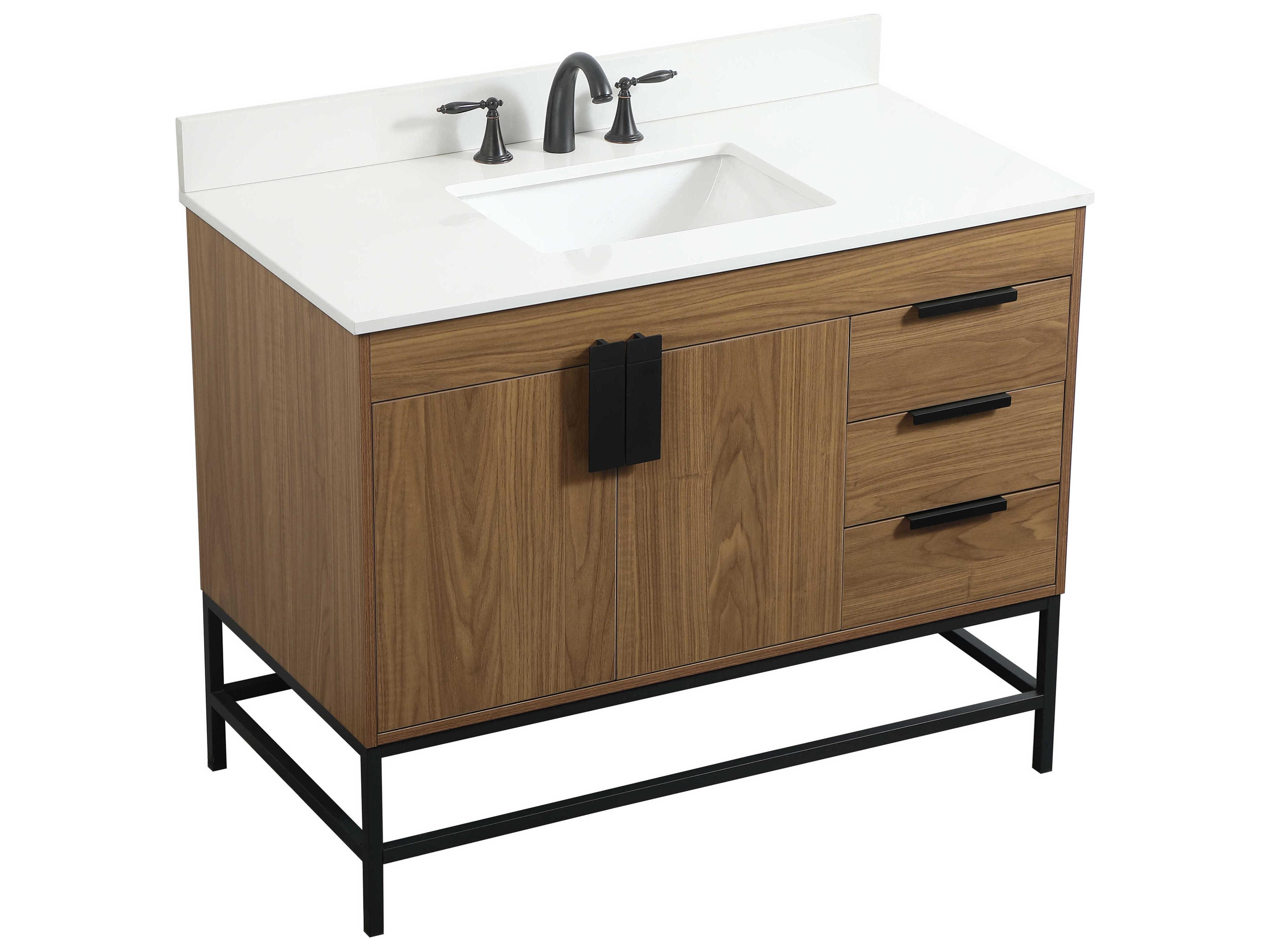 Elegant Lighting Eugene Walnut Brown 42" Vanity with Backsplash
