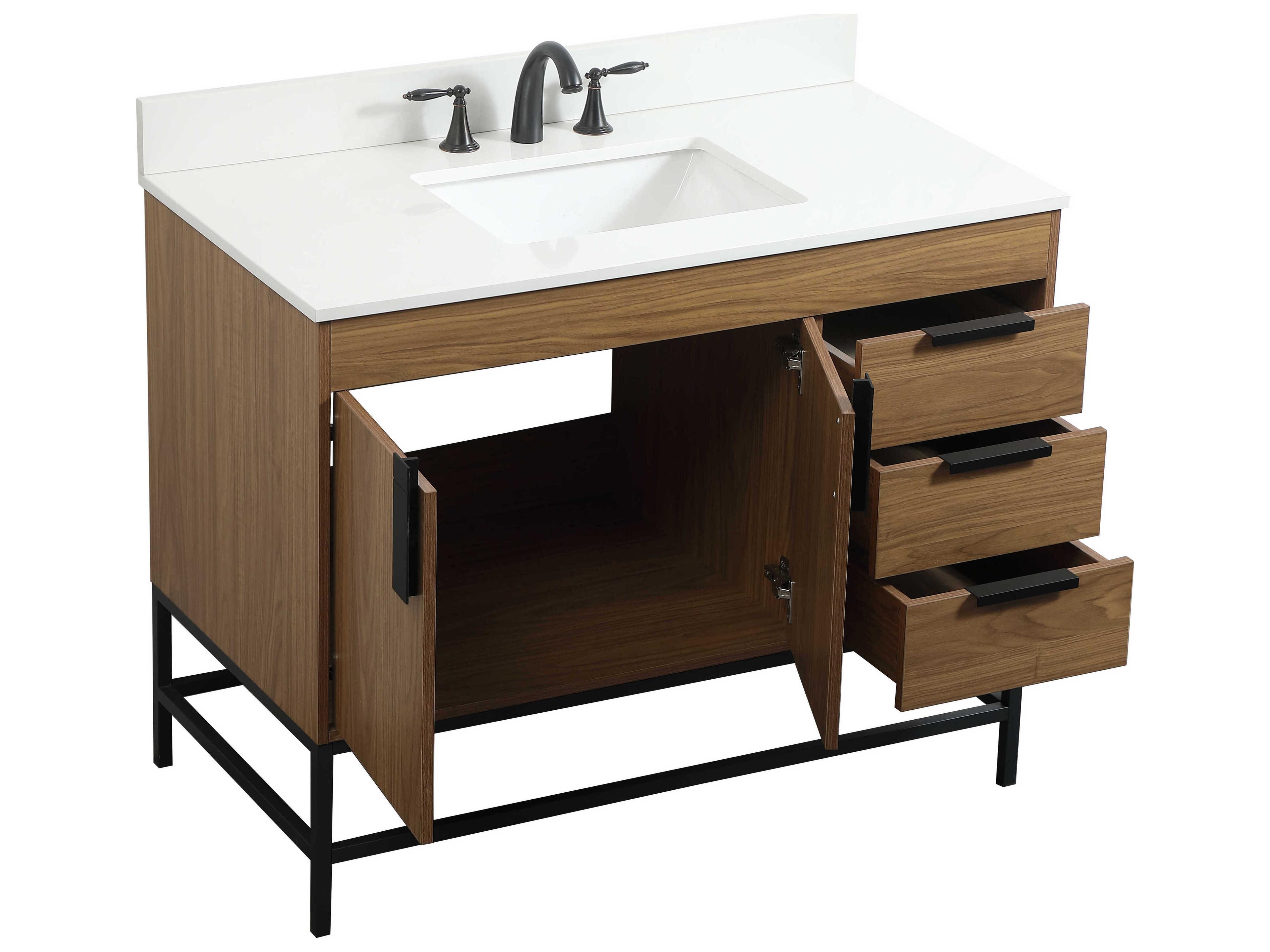 Elegant Lighting Eugene Walnut Brown 42" Vanity with Backsplash