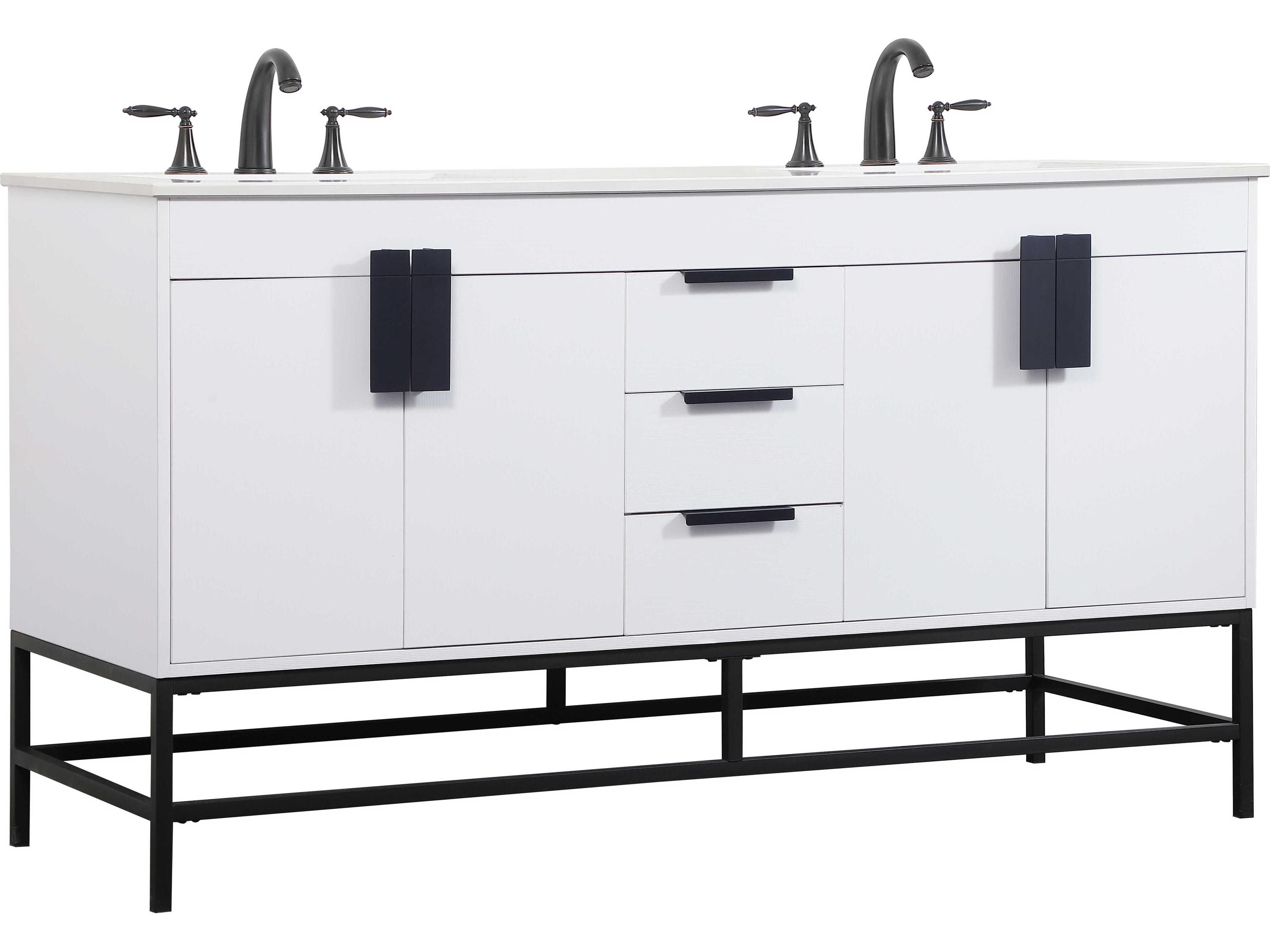 Elegant Lighting Eugene White 60" Vanity