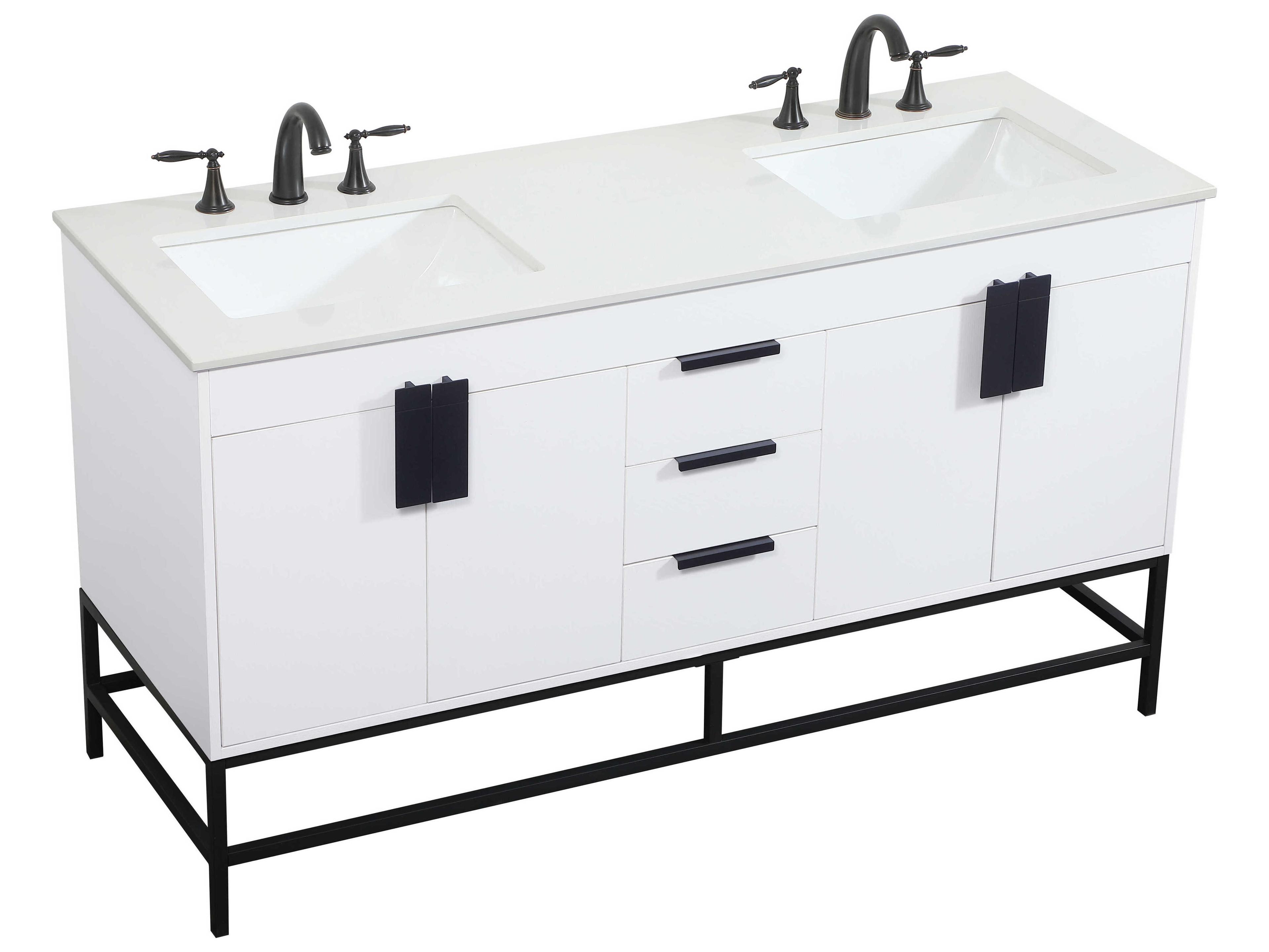Elegant Lighting Eugene White 60" Vanity