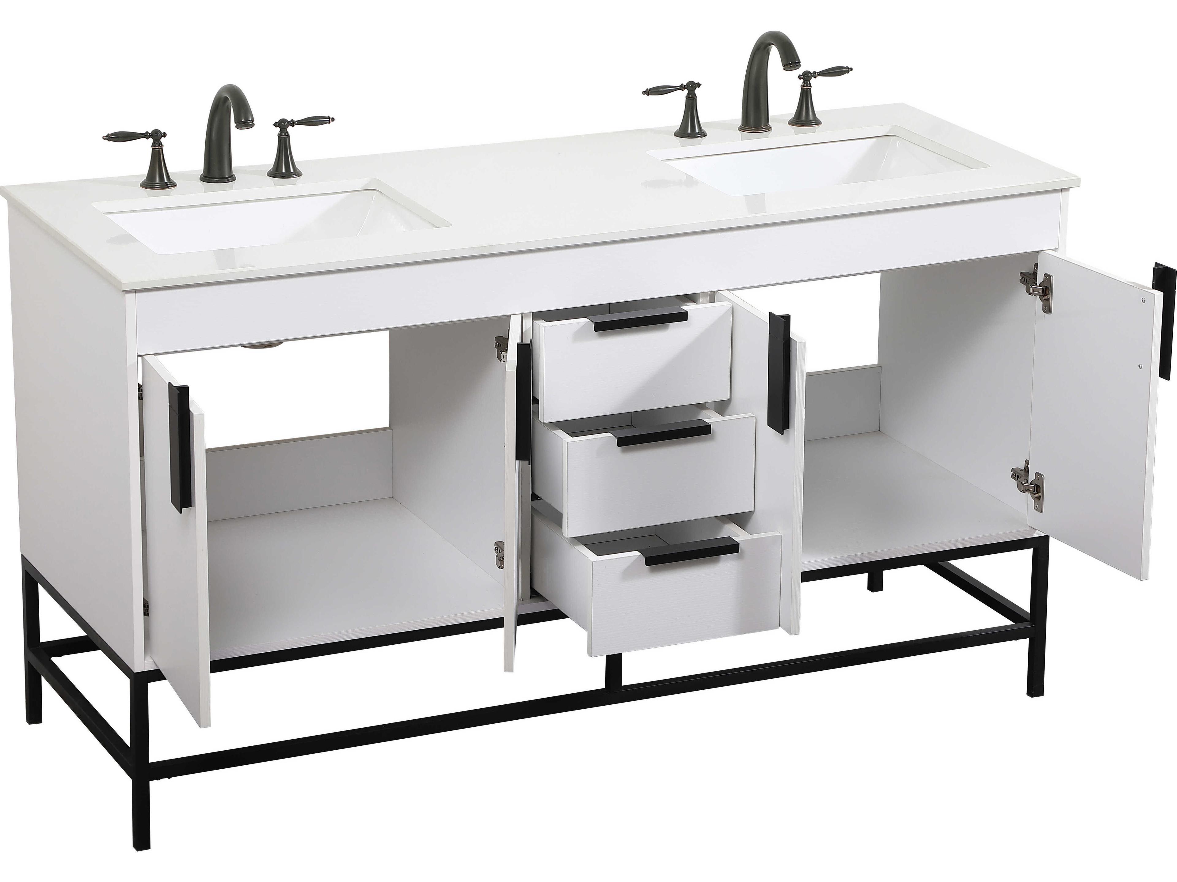 Elegant Lighting Eugene White 60" Vanity