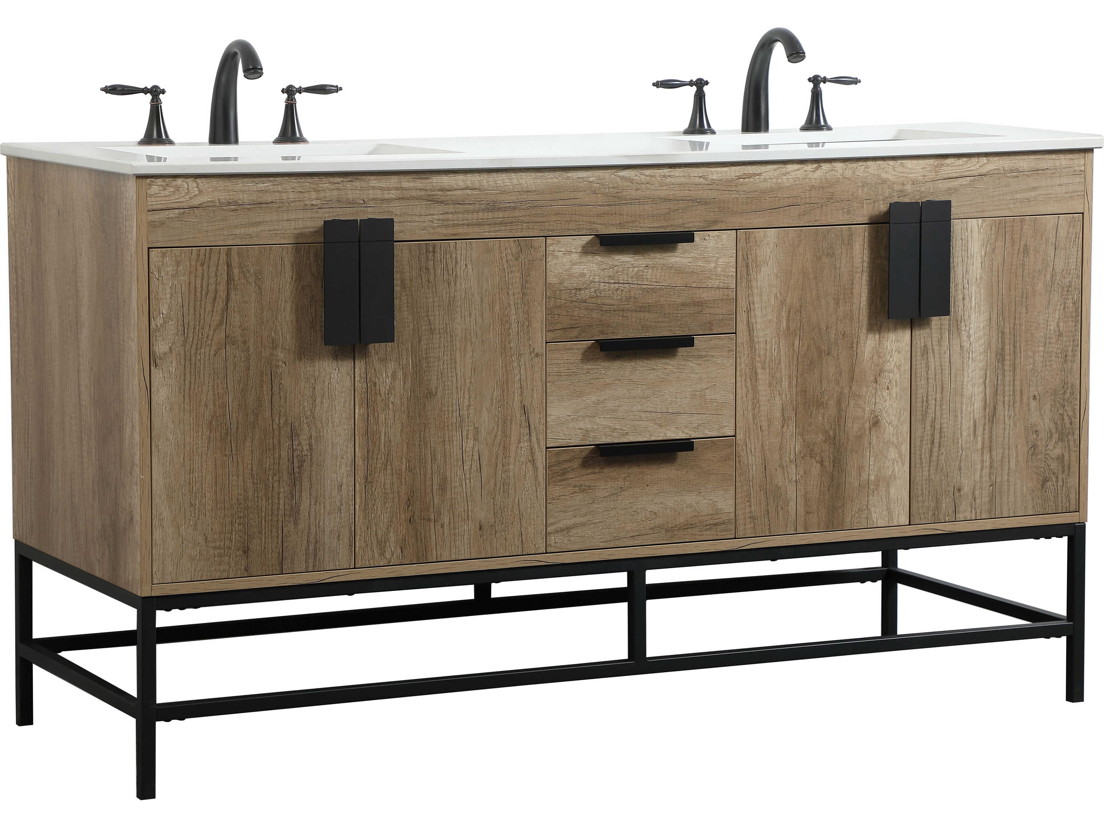 Elegant Lighting Eugene Natural Oak 60" Vanity