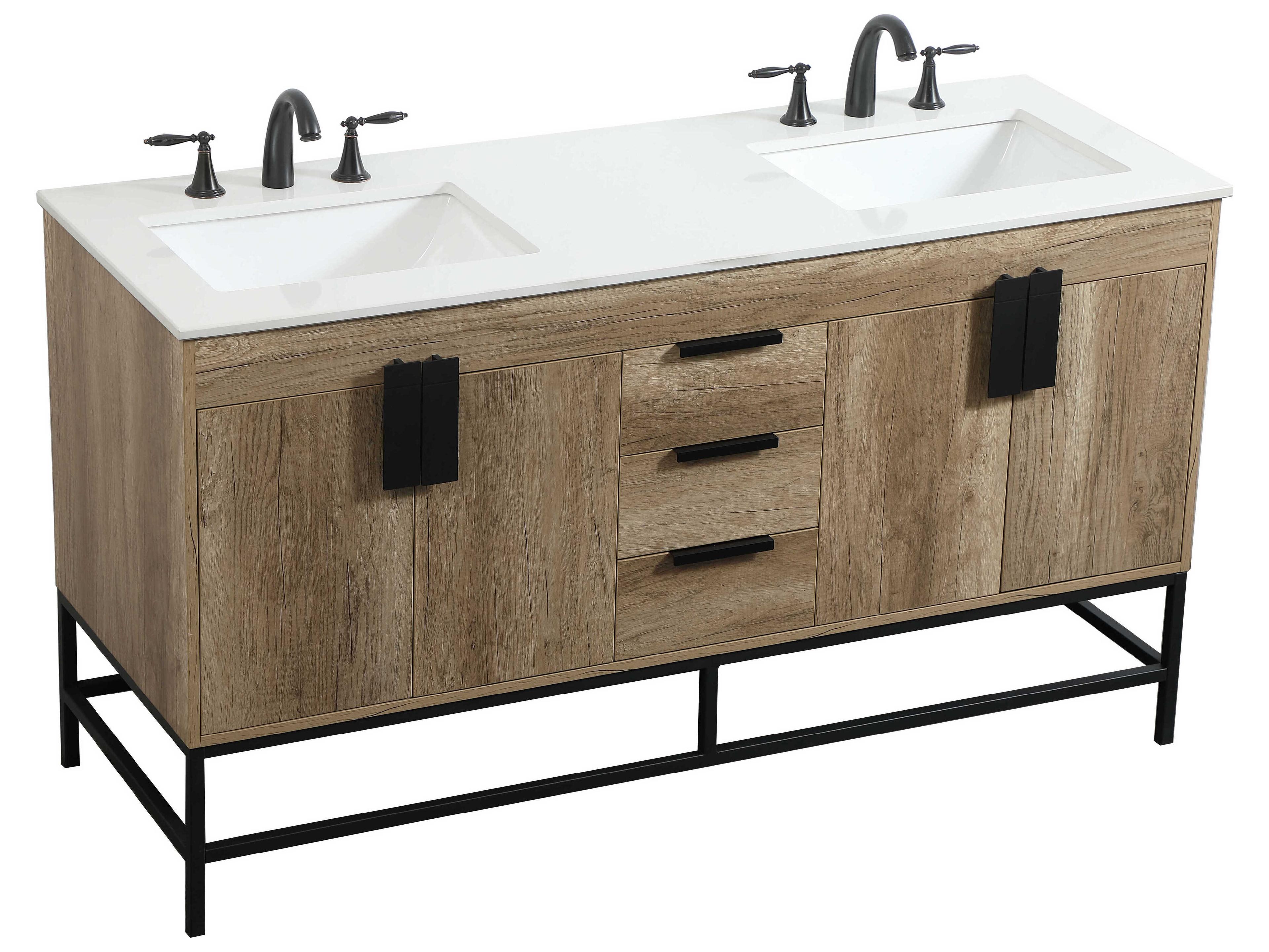 Elegant Lighting Eugene Natural Oak 60" Vanity