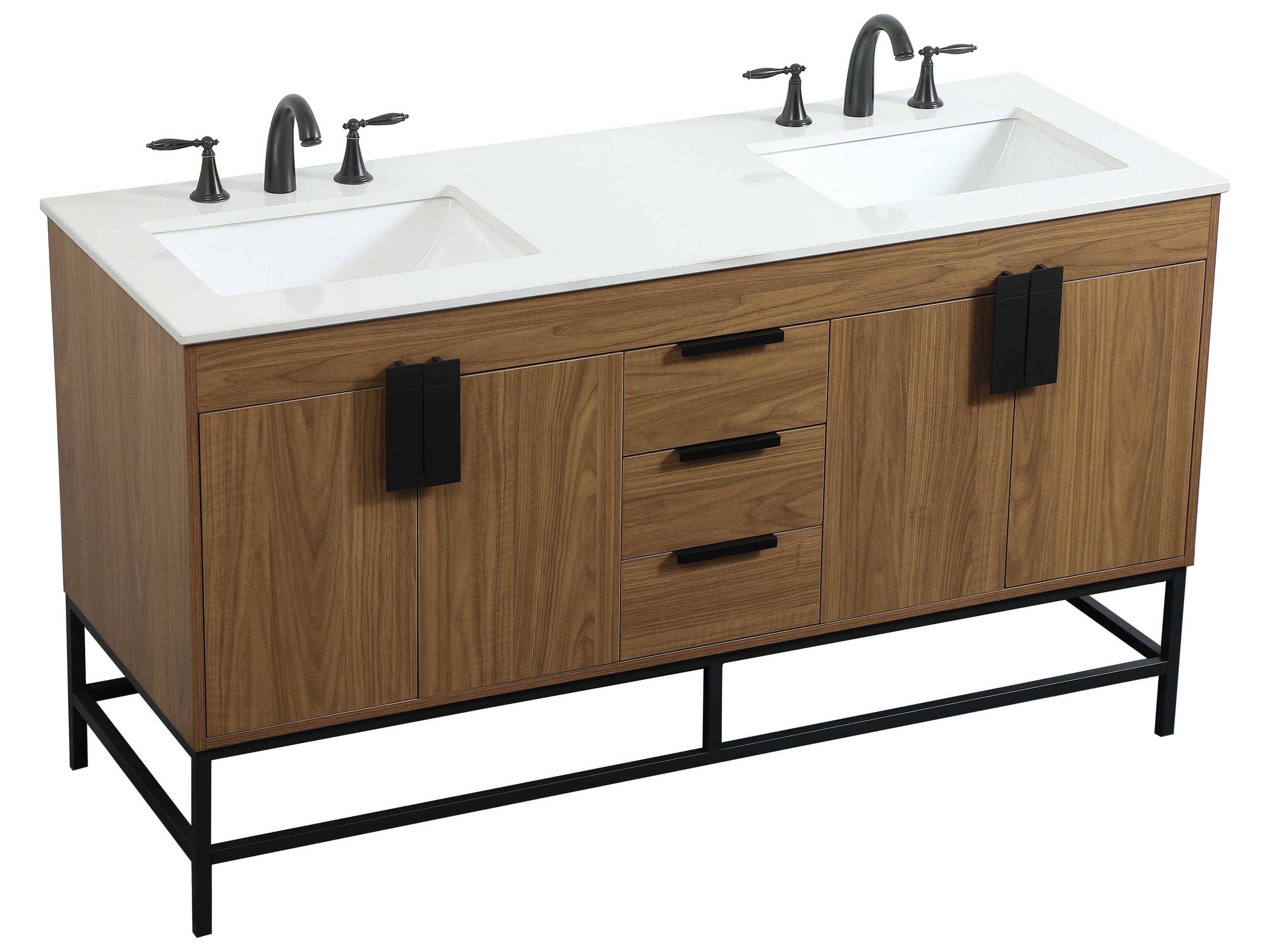 Elegant Lighting Eugene Walnut Brown 60" Vanity
