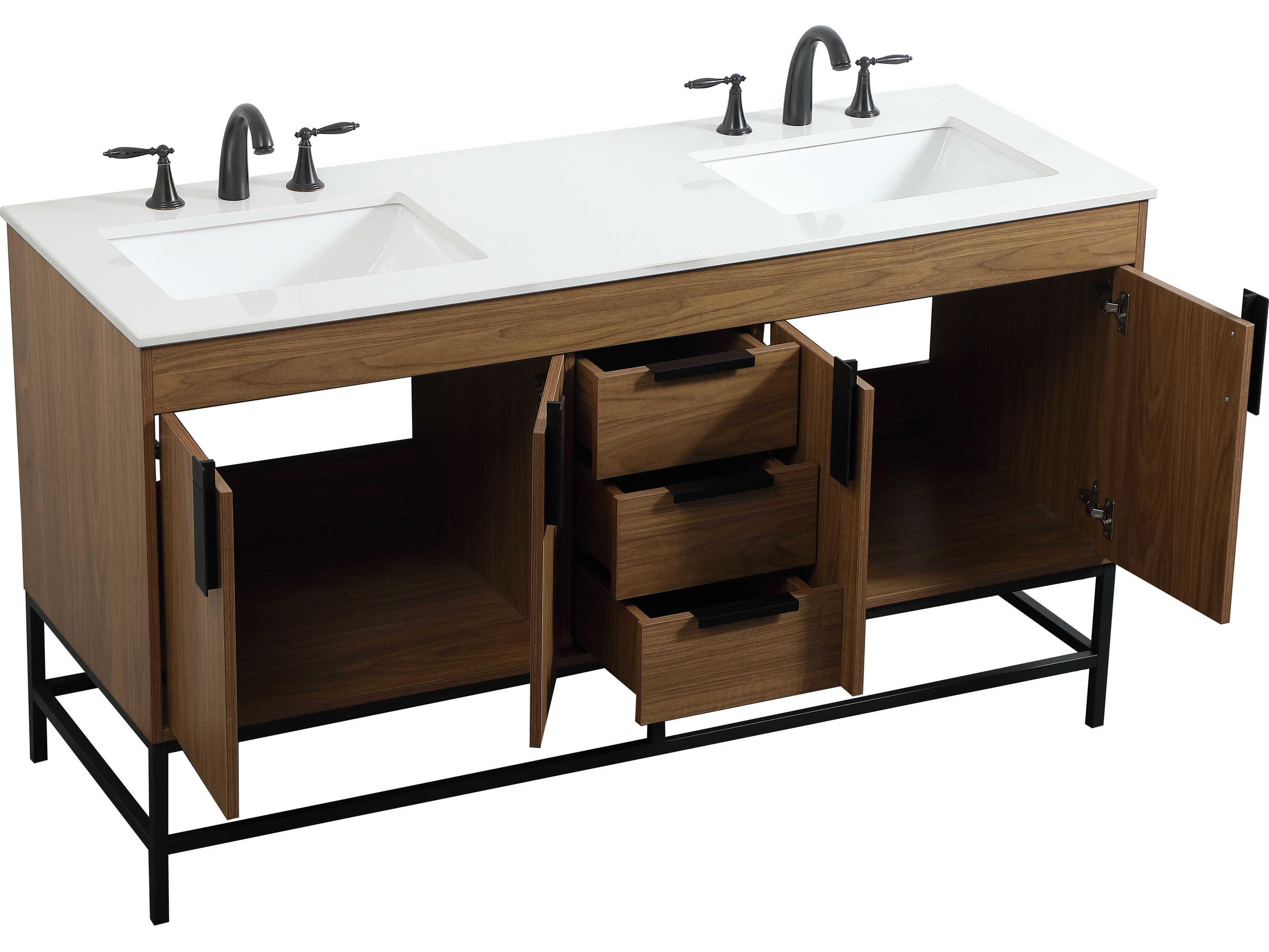 Elegant Lighting Eugene Walnut Brown 60" Vanity