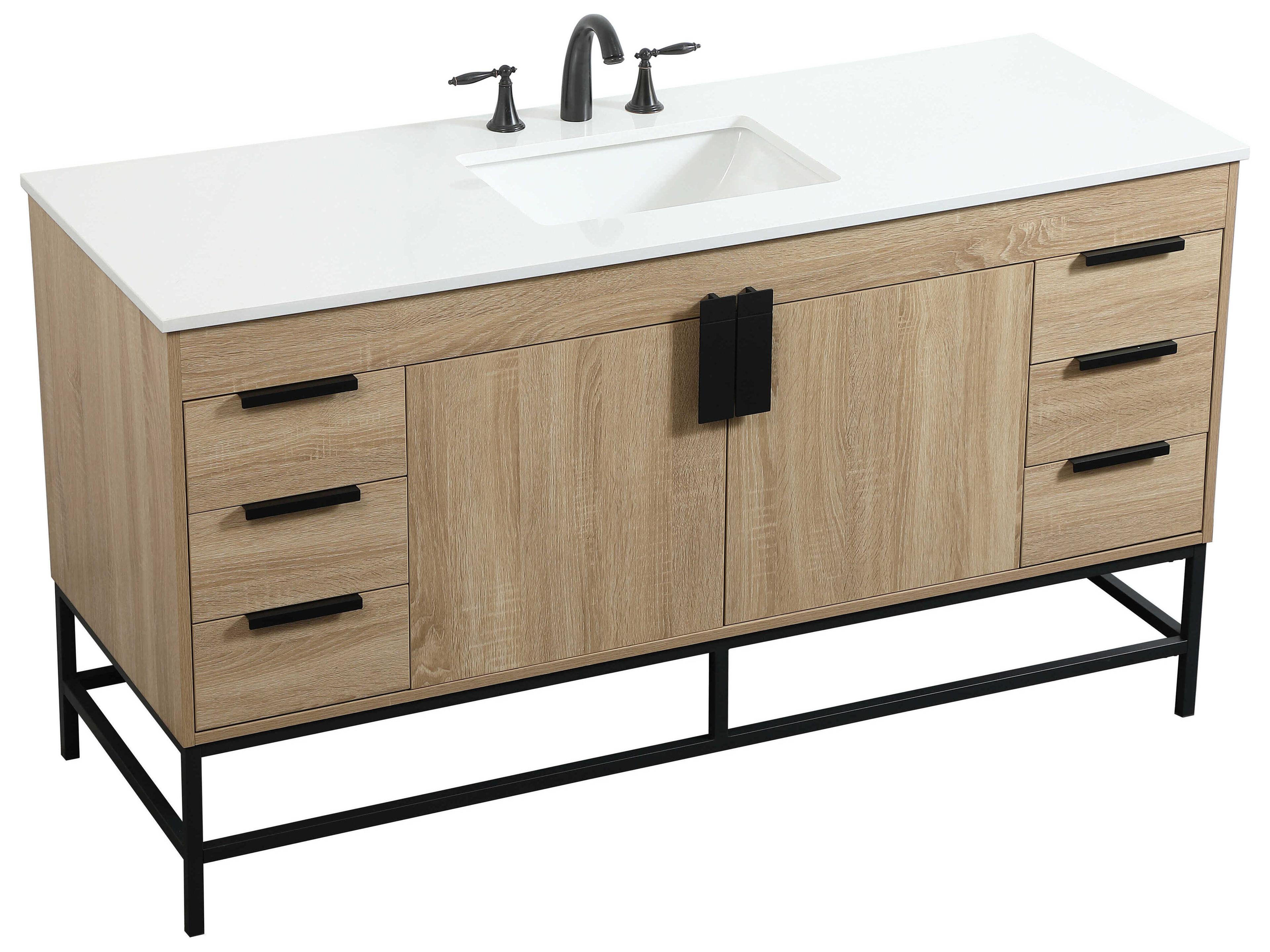 Elegant Lighting Eugene Mango Wood 60" Vanity