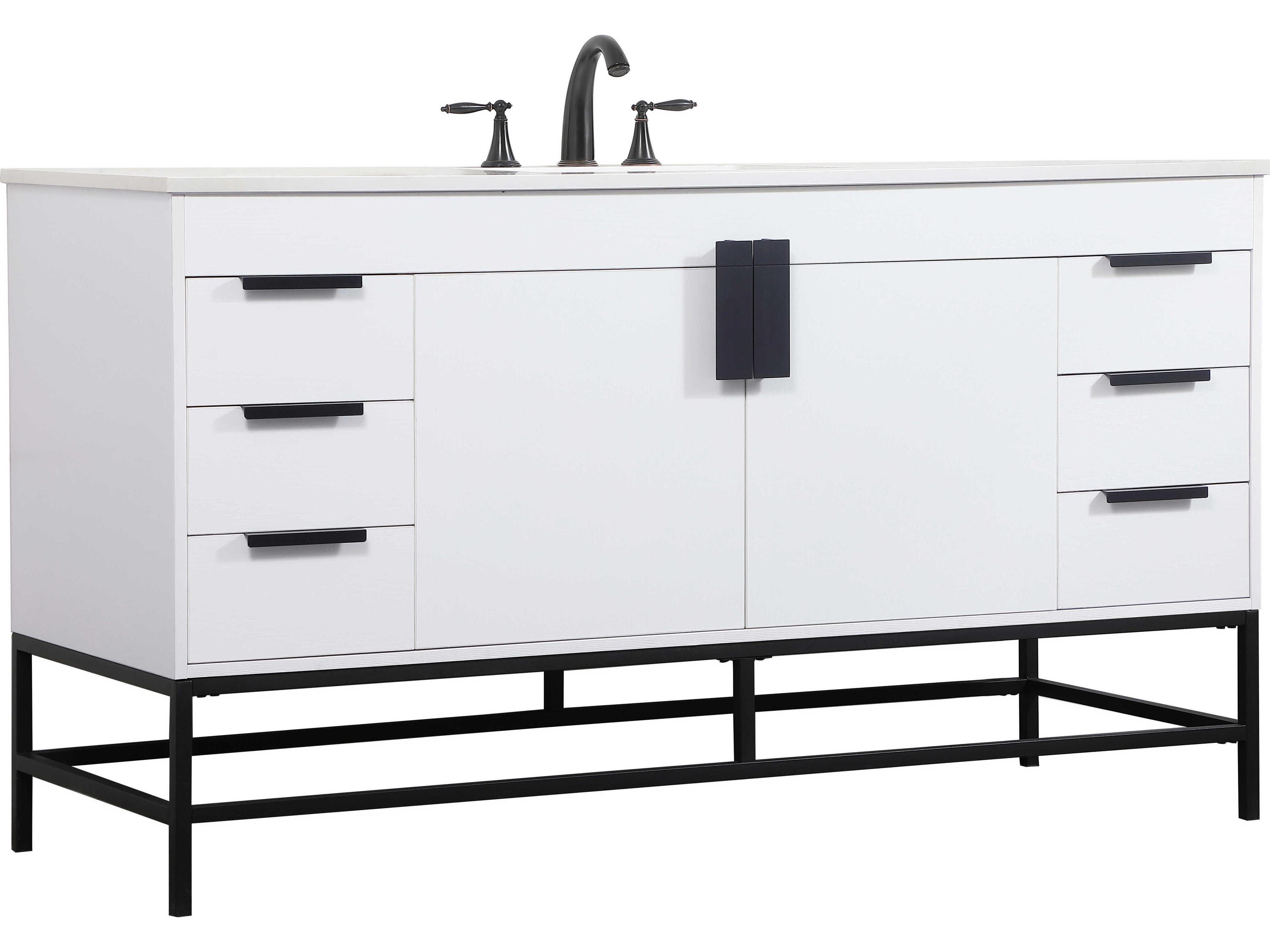 Elegant Lighting Eugene White 60" Vanity