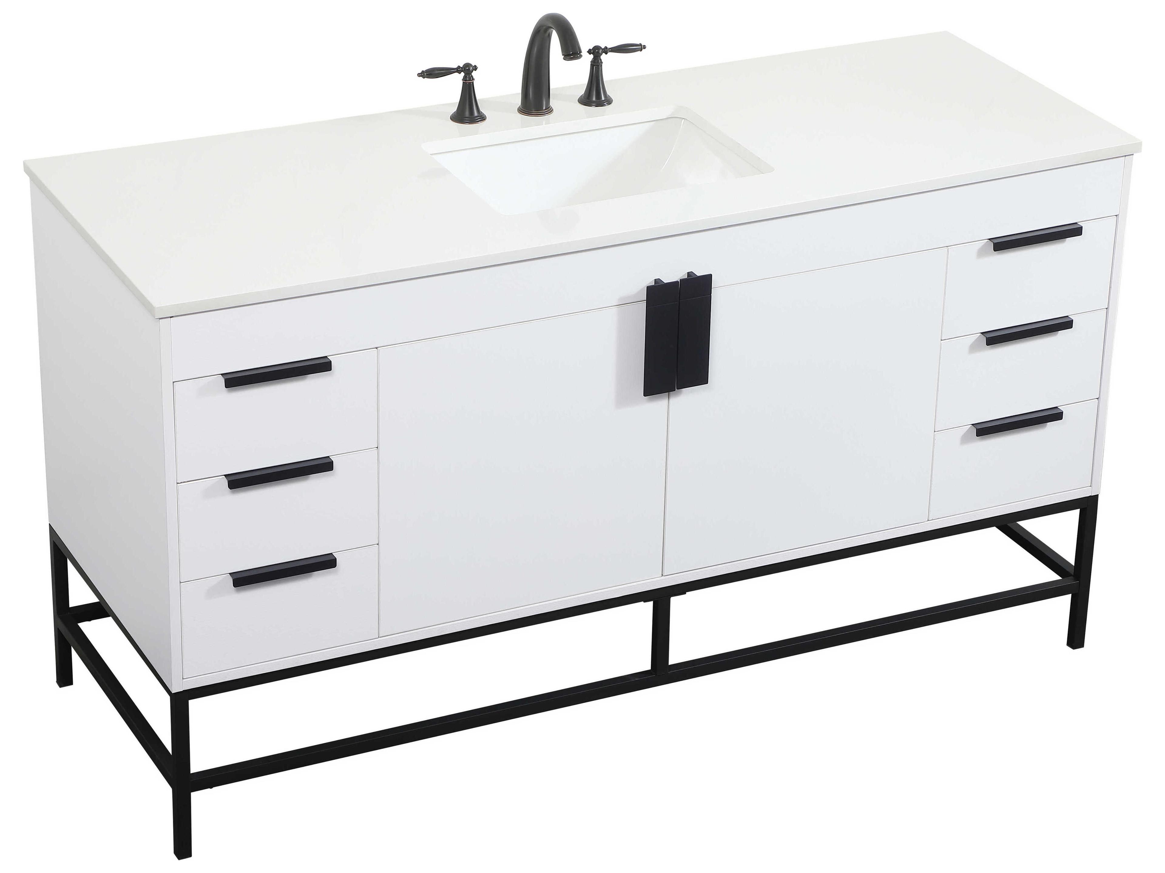 Elegant Lighting Eugene White 60" Vanity