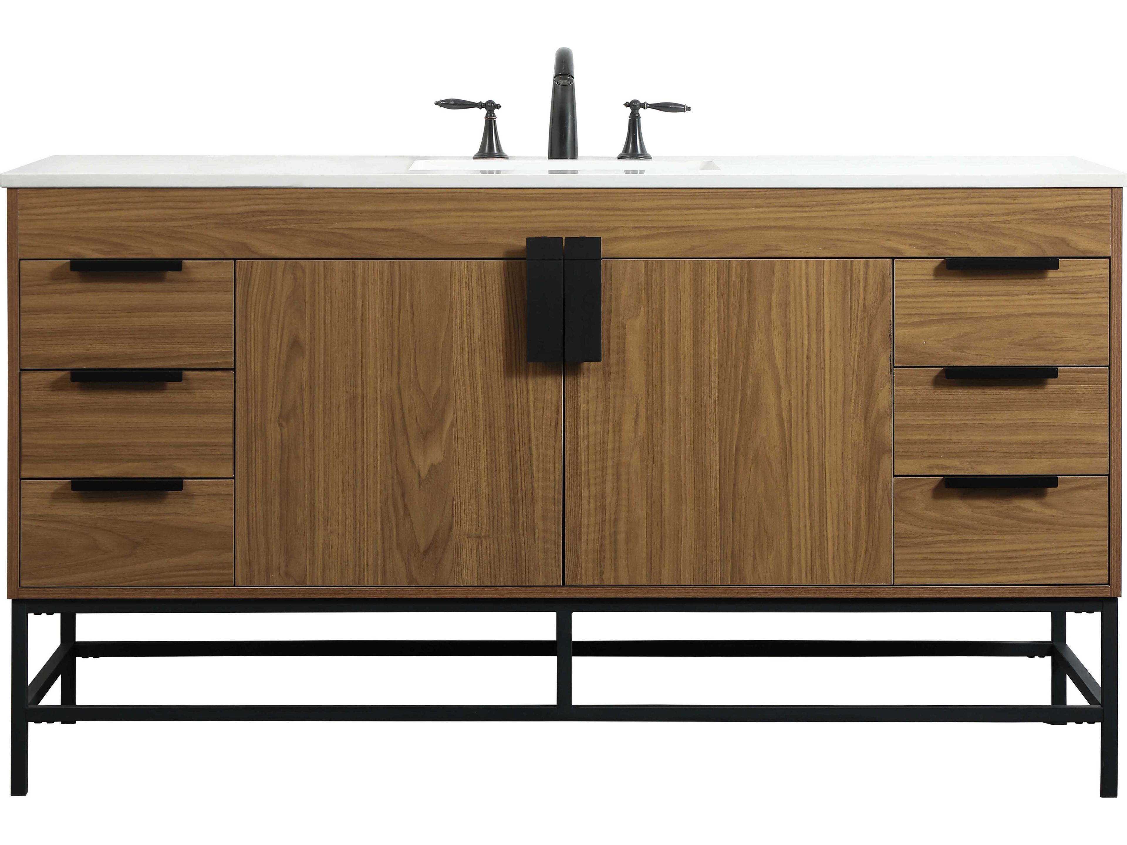 Elegant Lighting Eugene Walnut Brown 60" Vanity