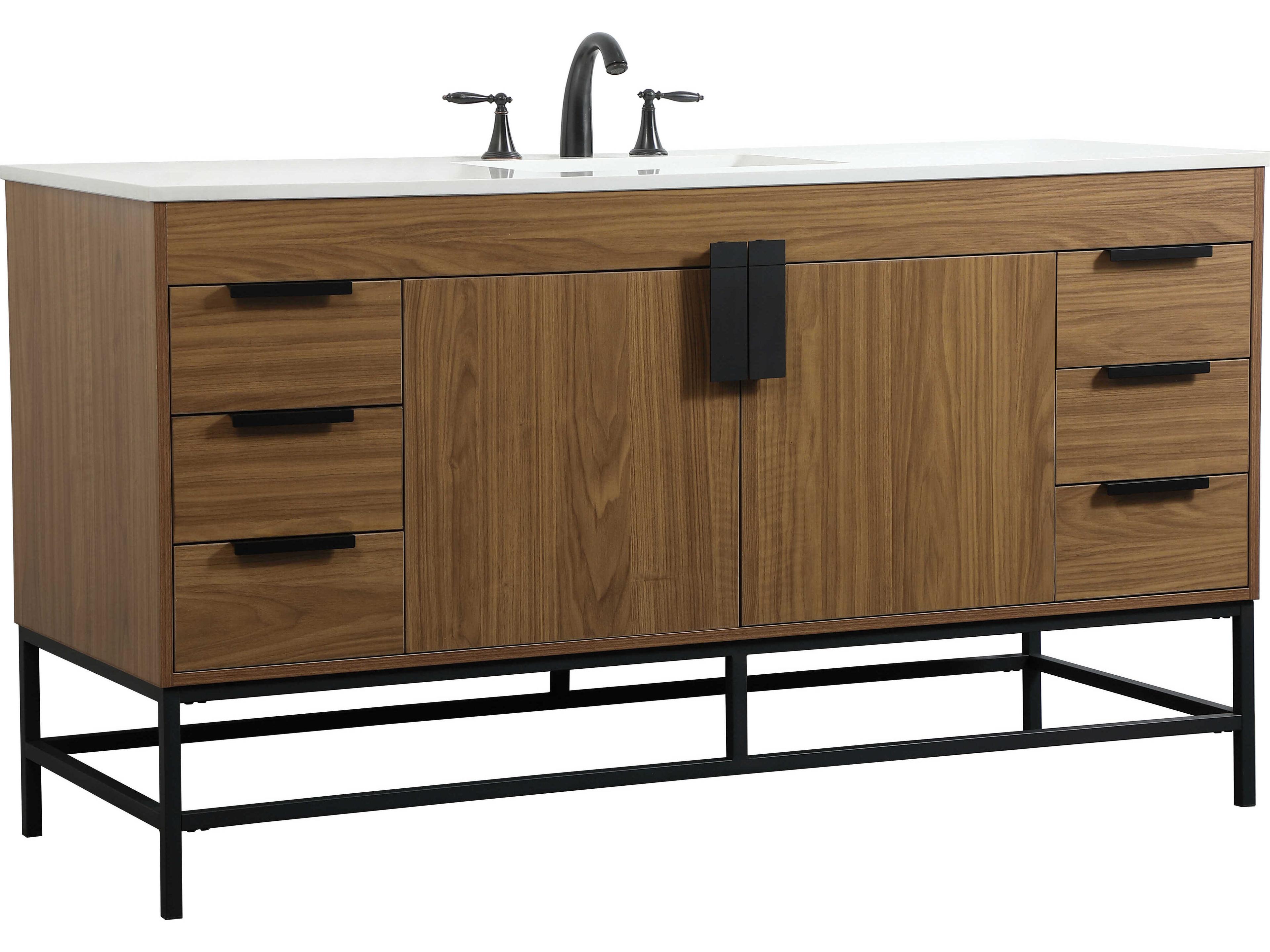 Elegant Lighting Eugene Walnut Brown 60" Vanity