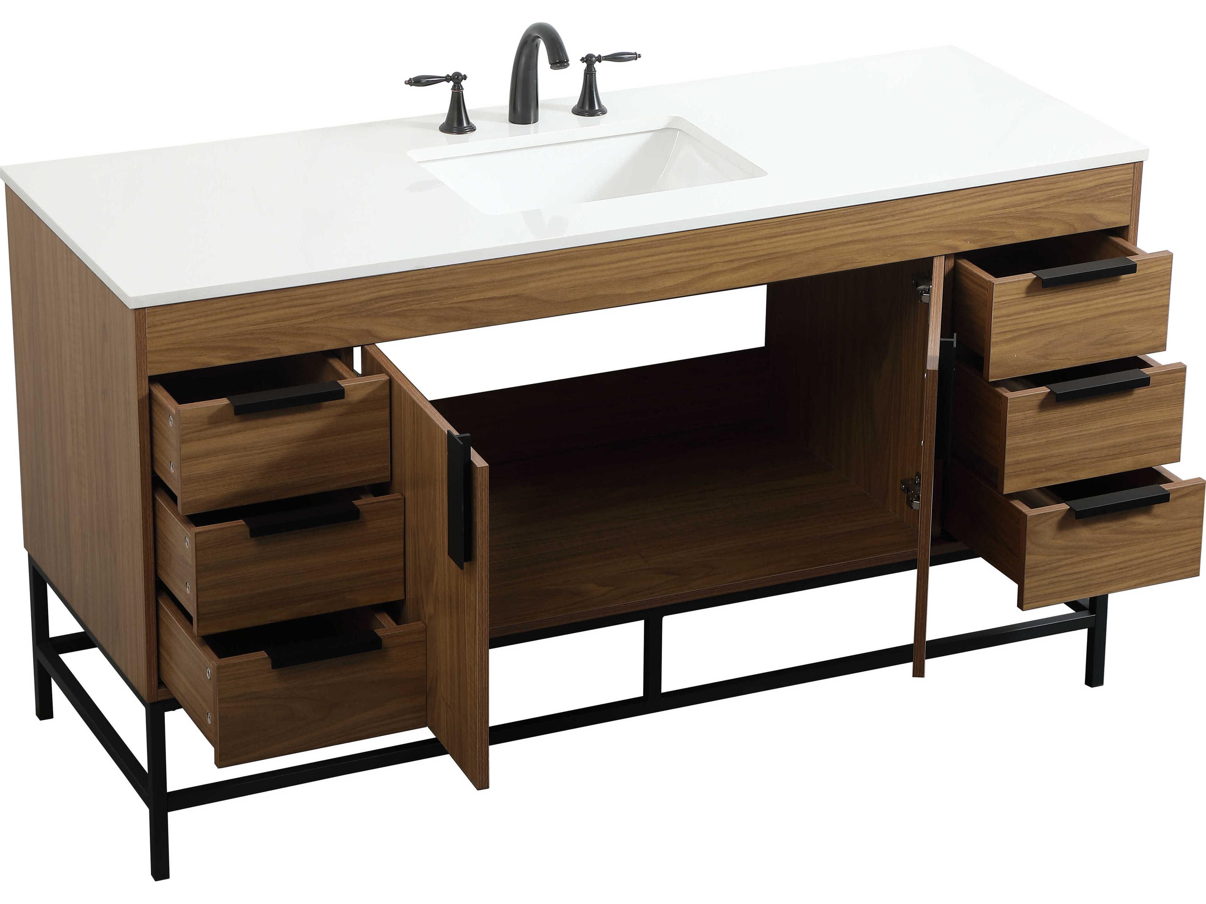 Elegant Lighting Eugene Walnut Brown 60" Vanity