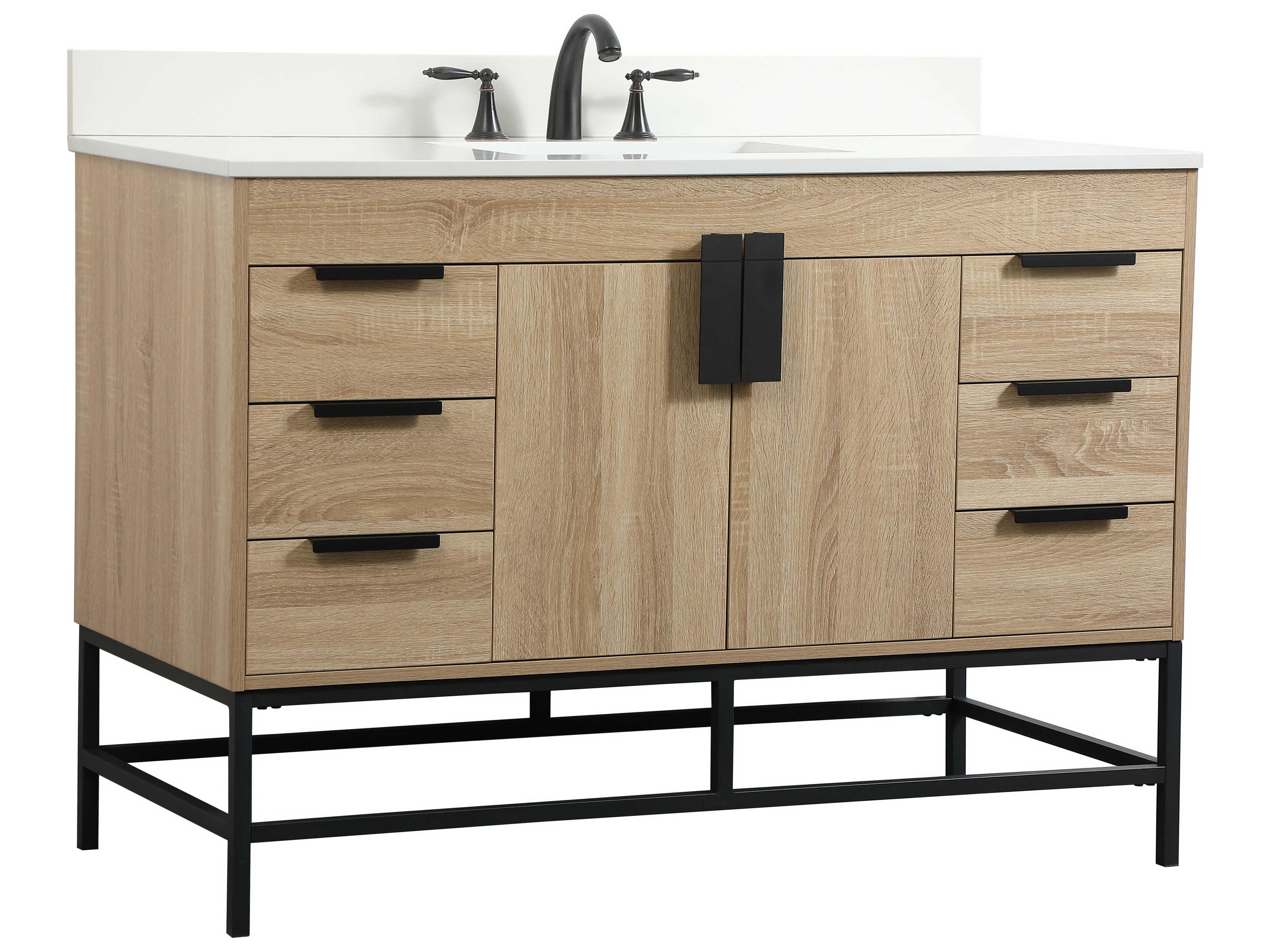 Elegant Lighting Eugene Mango Wood 48" Vanity with Backsplash