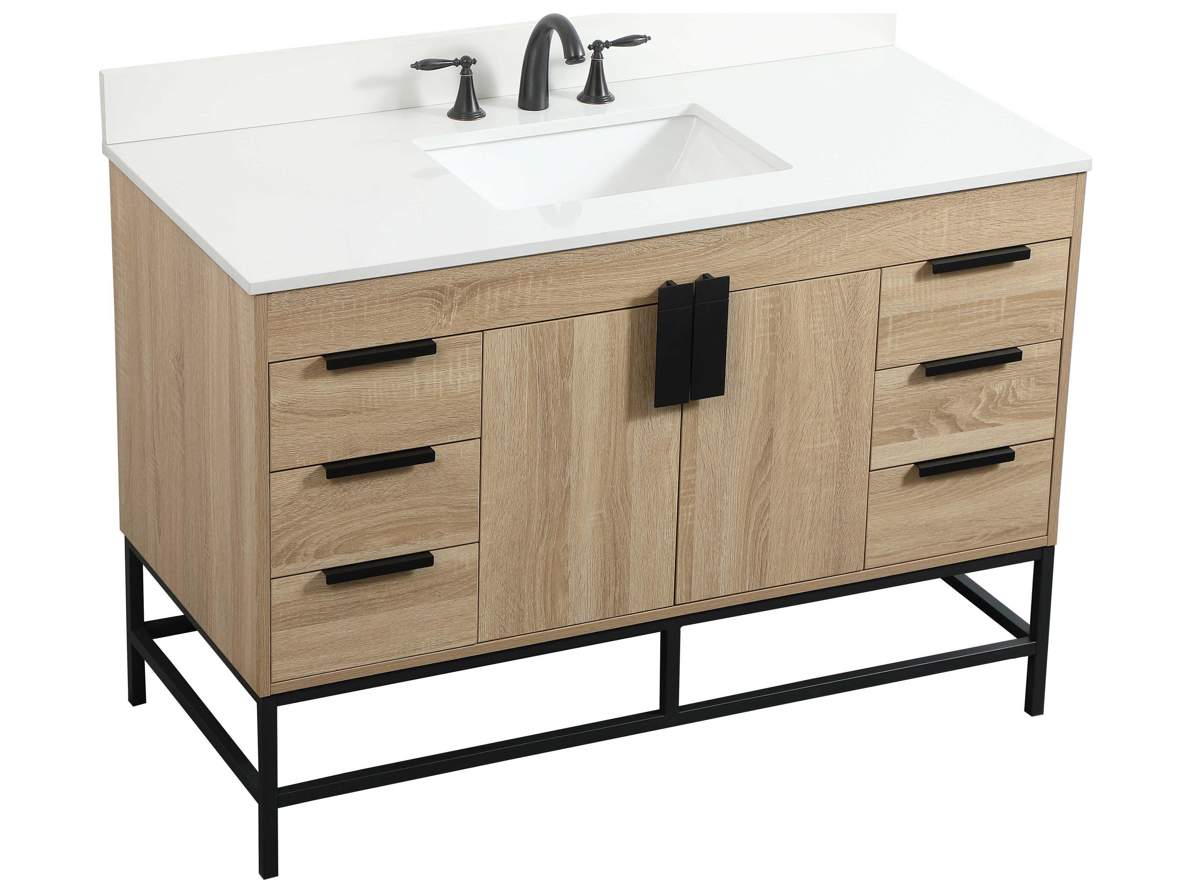 Elegant Lighting Eugene Mango Wood 48" Vanity with Backsplash