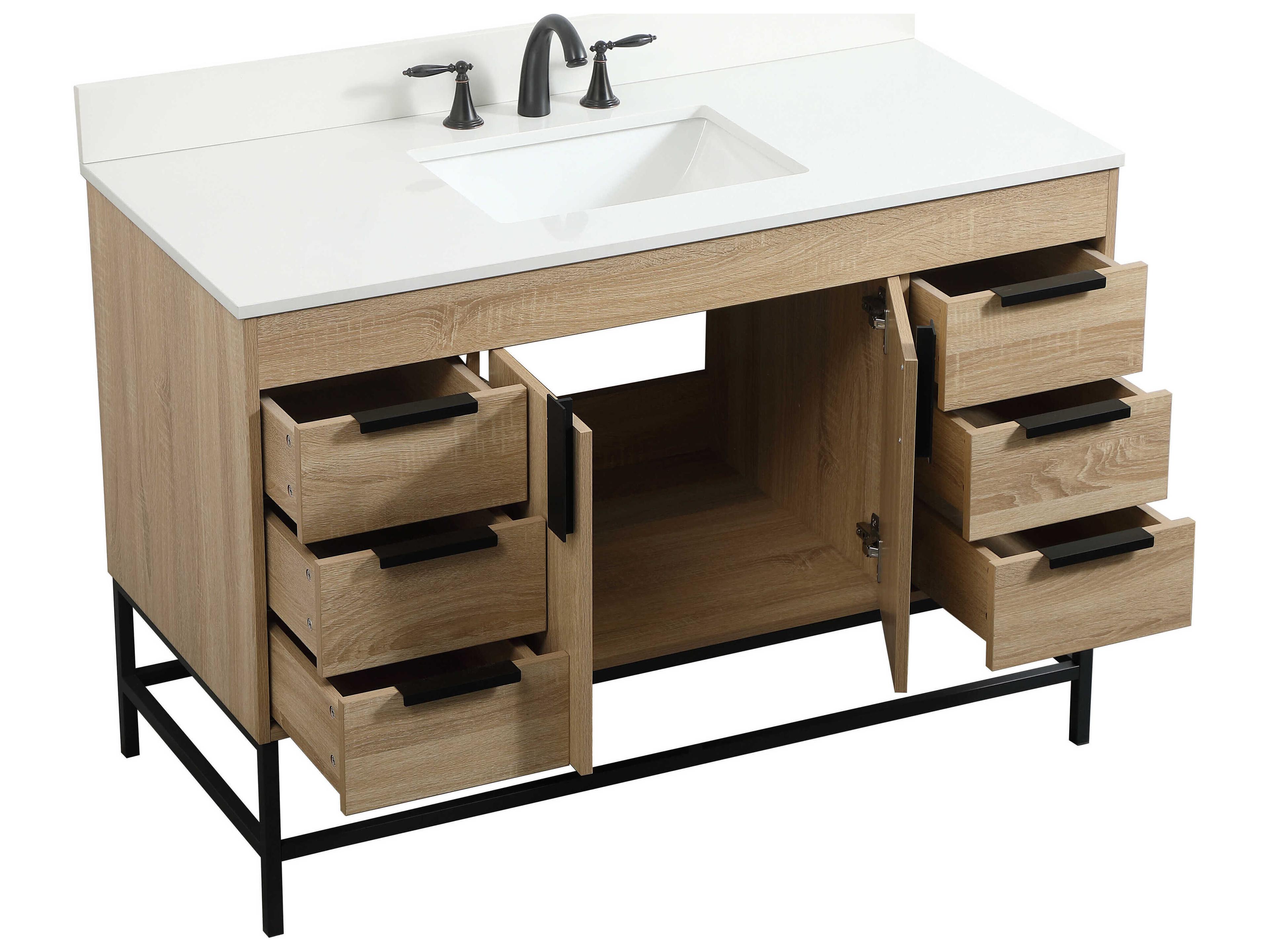 Elegant Lighting Eugene Mango Wood 48" Vanity with Backsplash