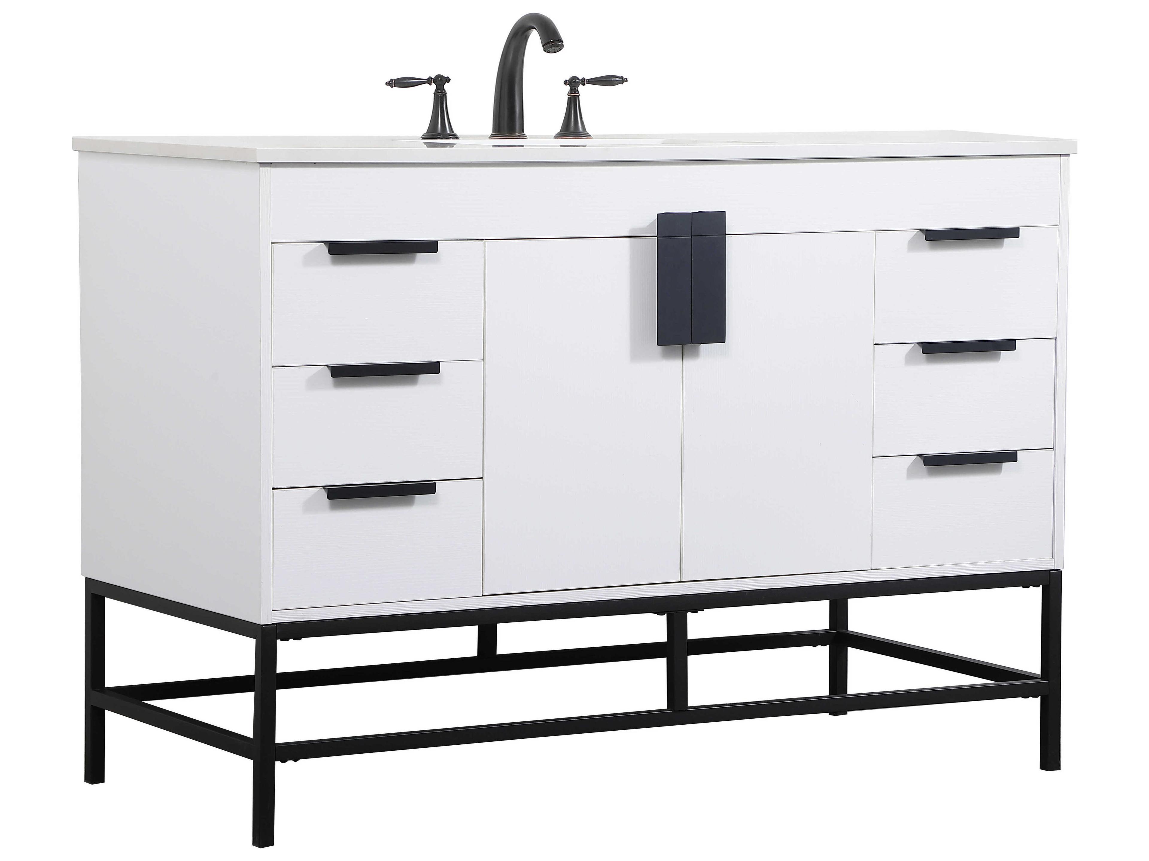 Elegant Lighting Eugene White 48" Vanity