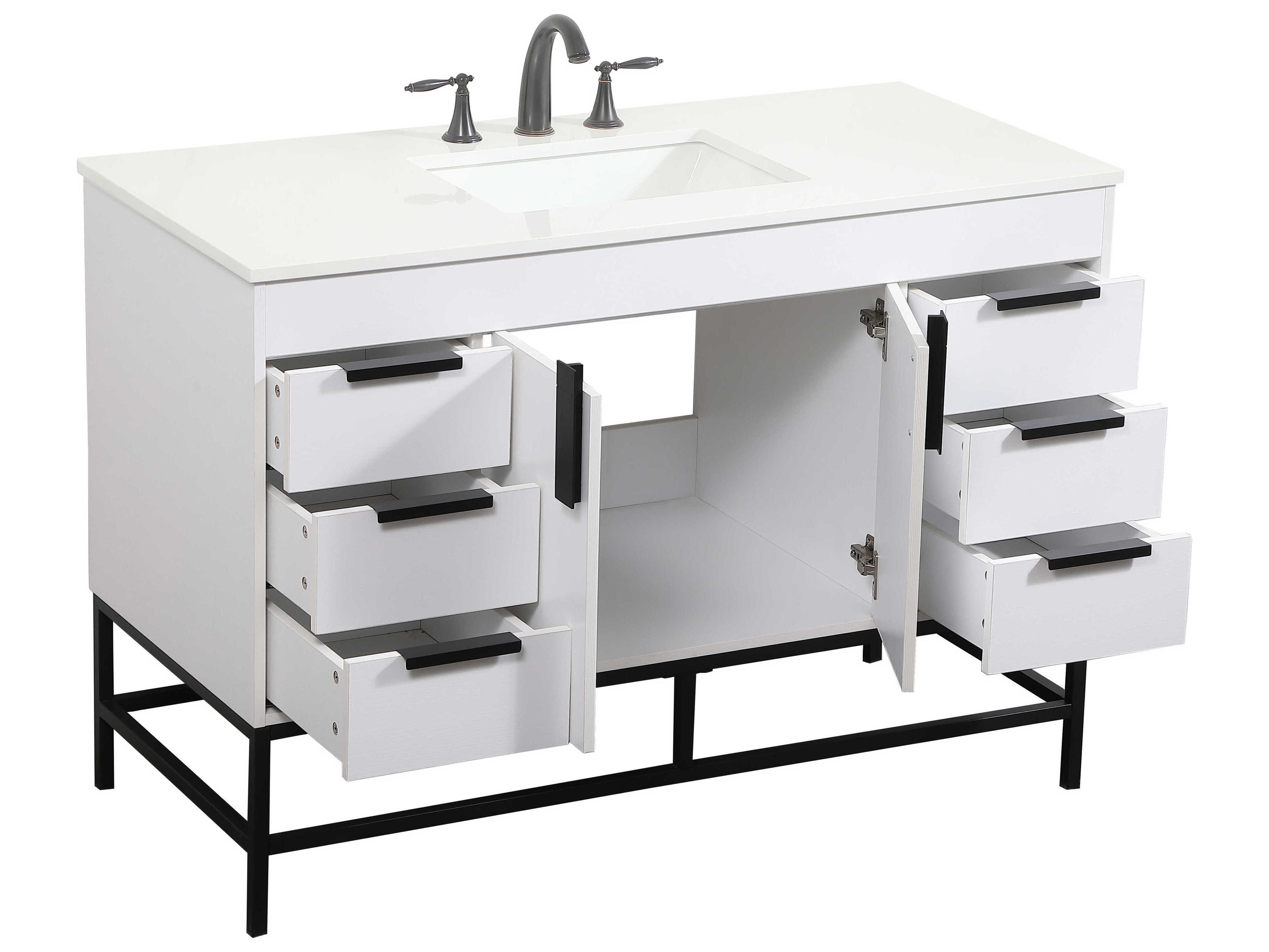 Elegant Lighting Eugene White 48" Vanity