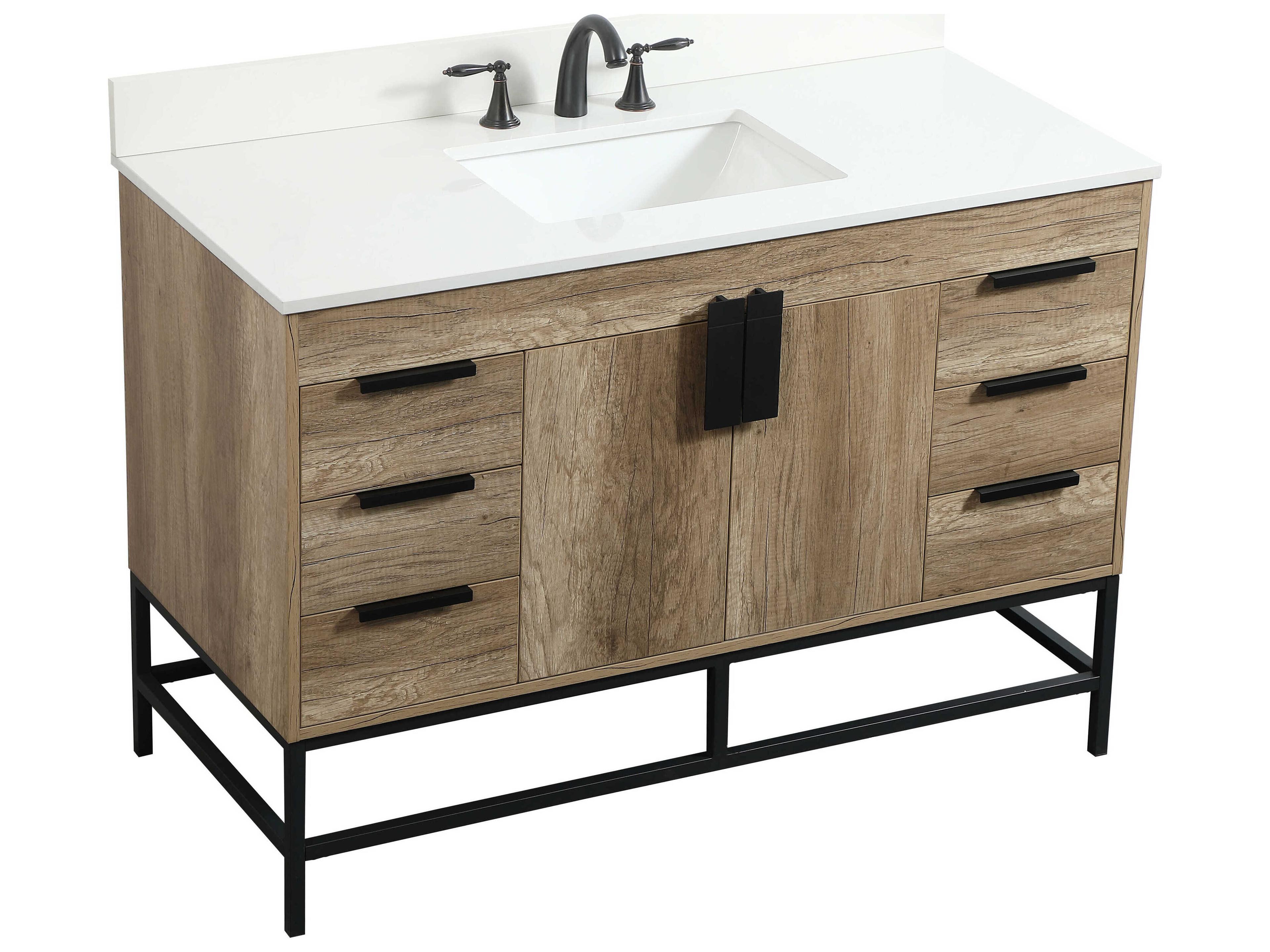 Elegant Lighting Eugene Natural Oak 48" Vanity with Backsplash