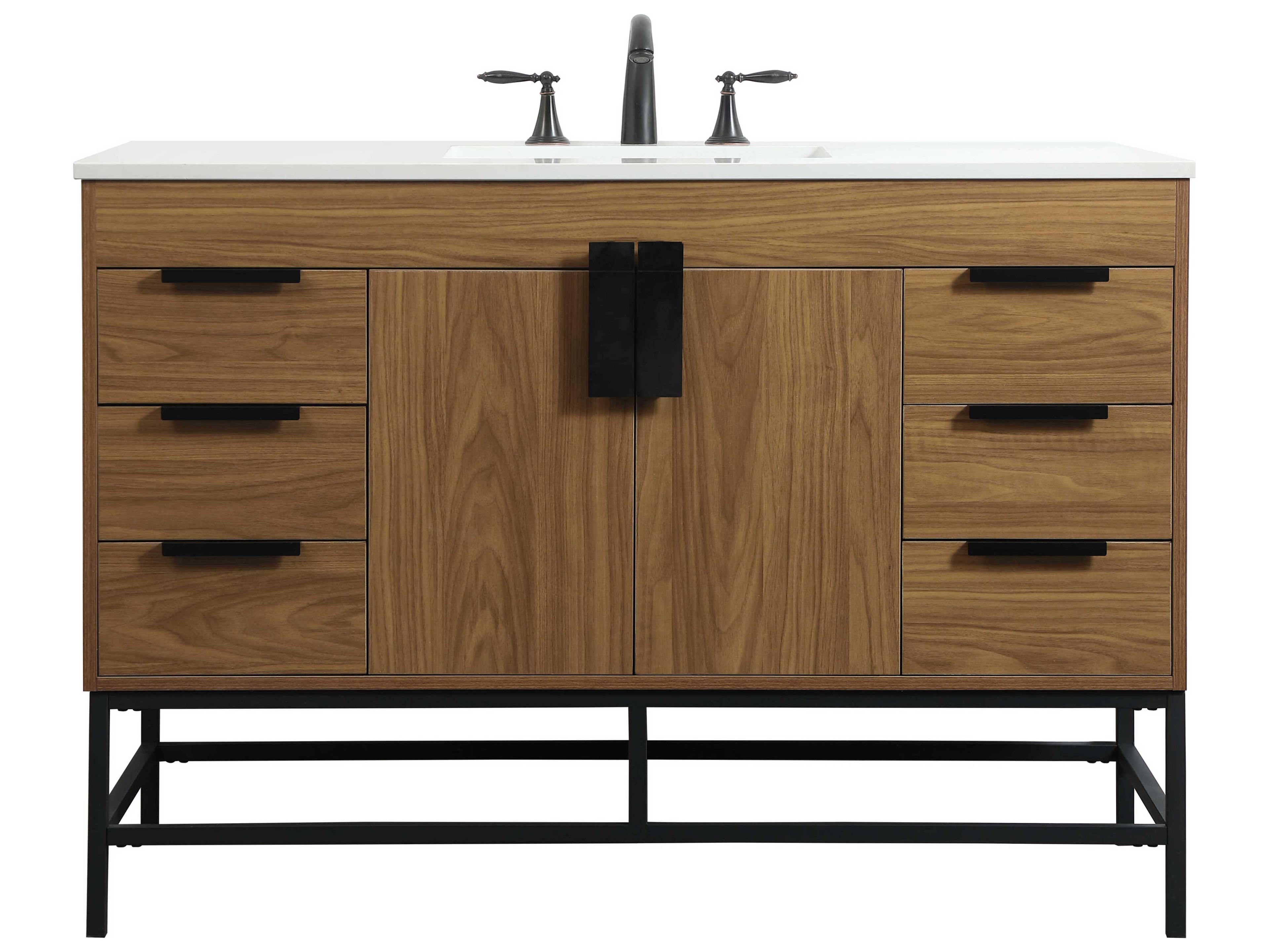 Elegant Lighting Eugene Walnut Brown 48" Vanity