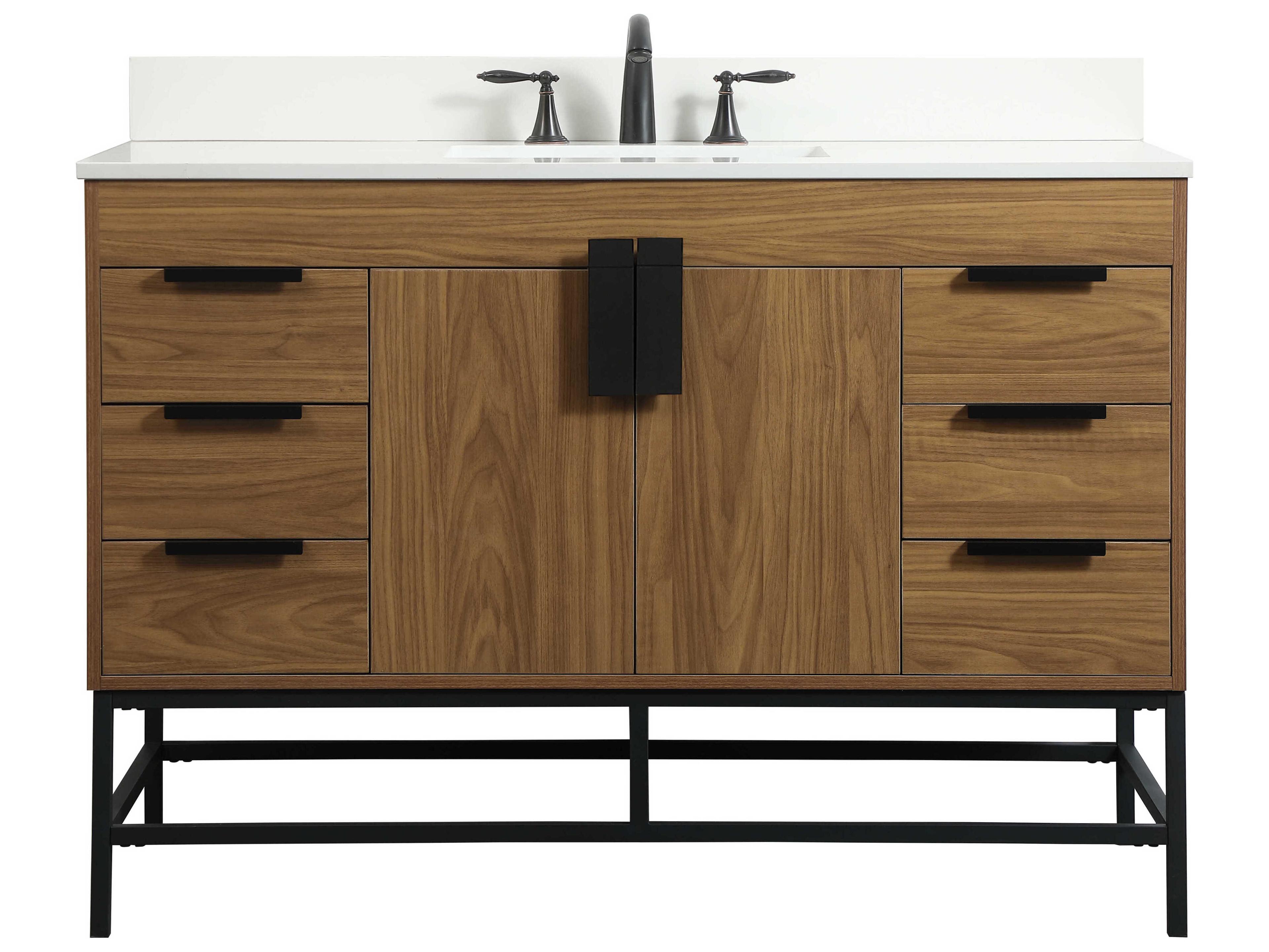 Elegant Lighting Eugene Walnut Brown 48" Vanity with Backsplash
