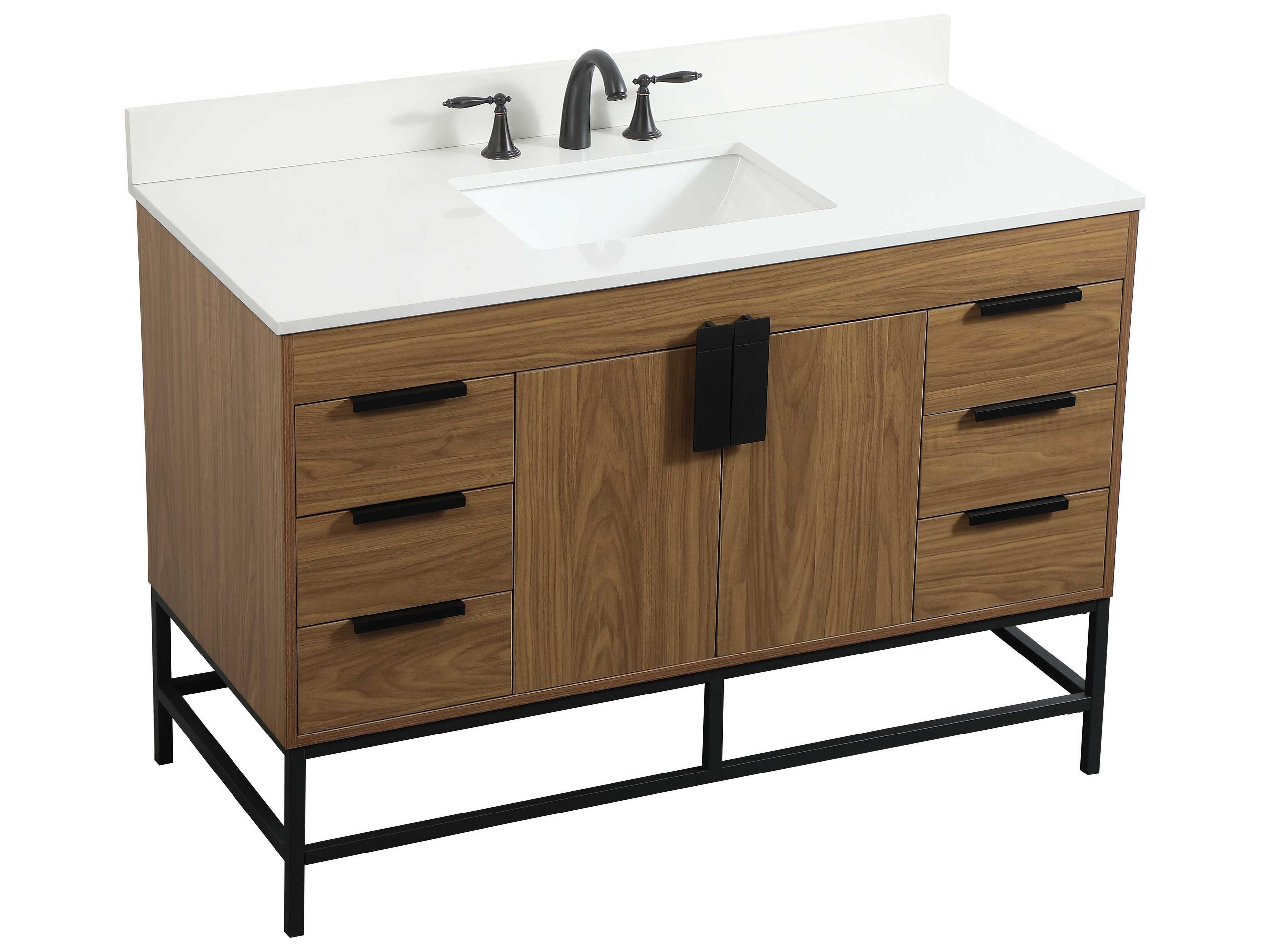 Elegant Lighting Eugene Walnut Brown 48" Vanity with Backsplash