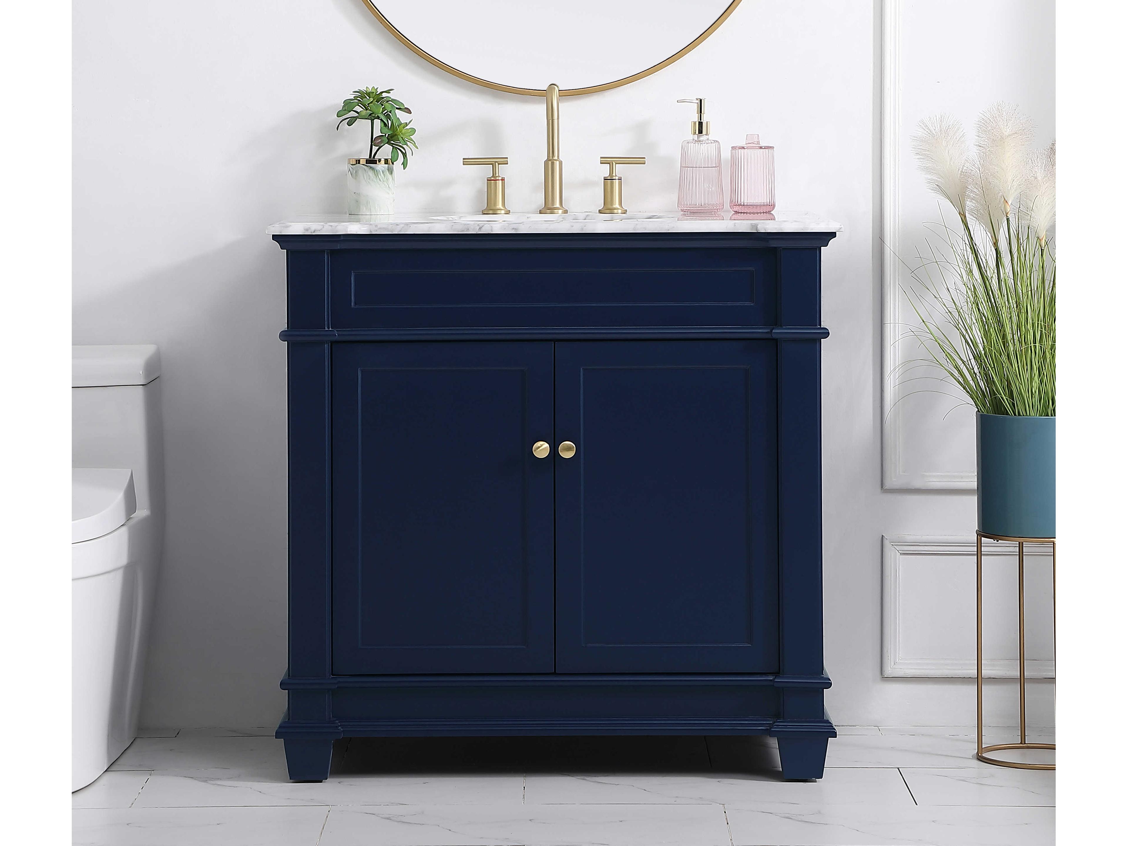 Elegant Lighting Wesley Blue 36" Vanity