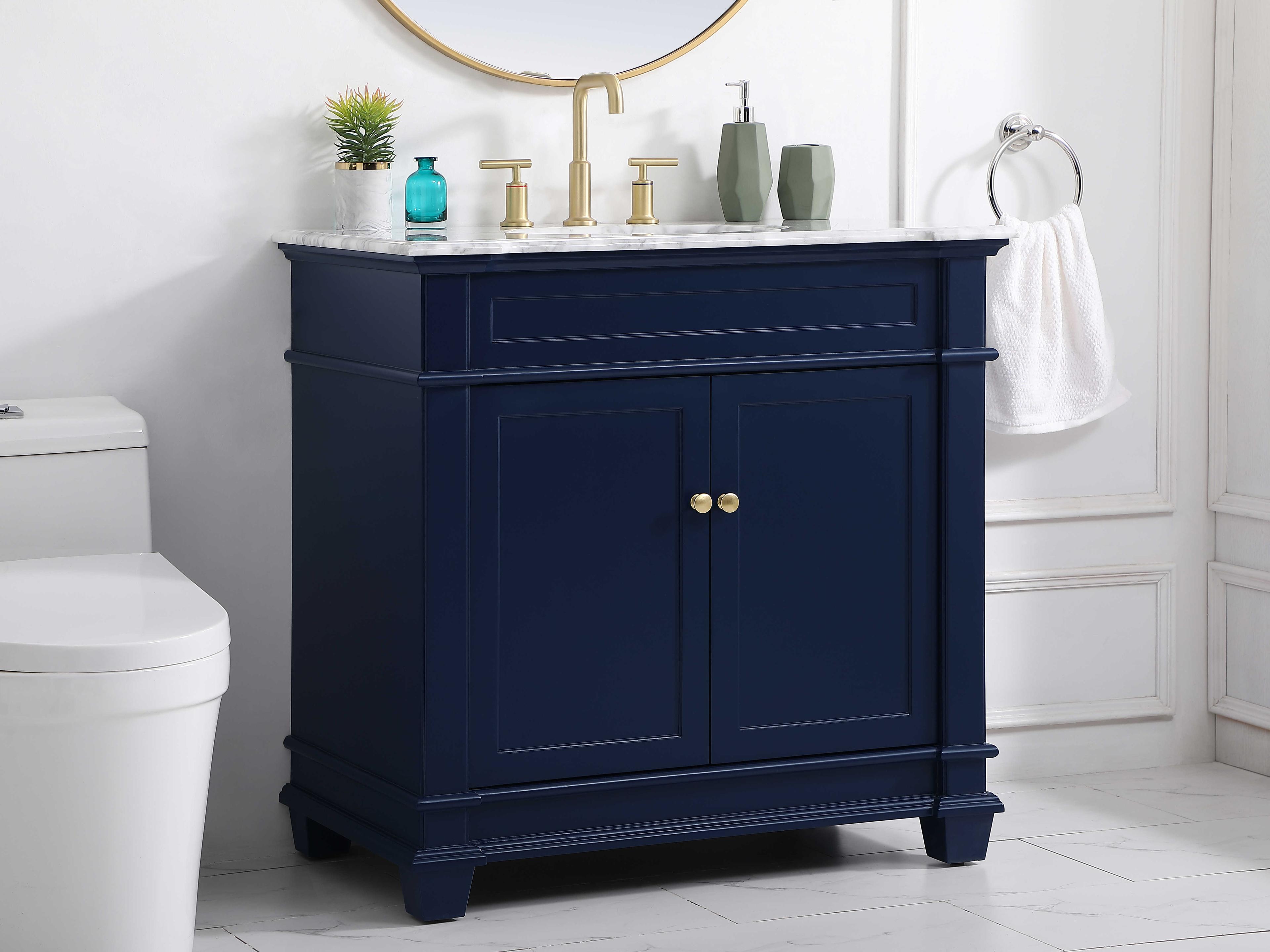 Elegant Lighting Wesley Blue 36" Vanity