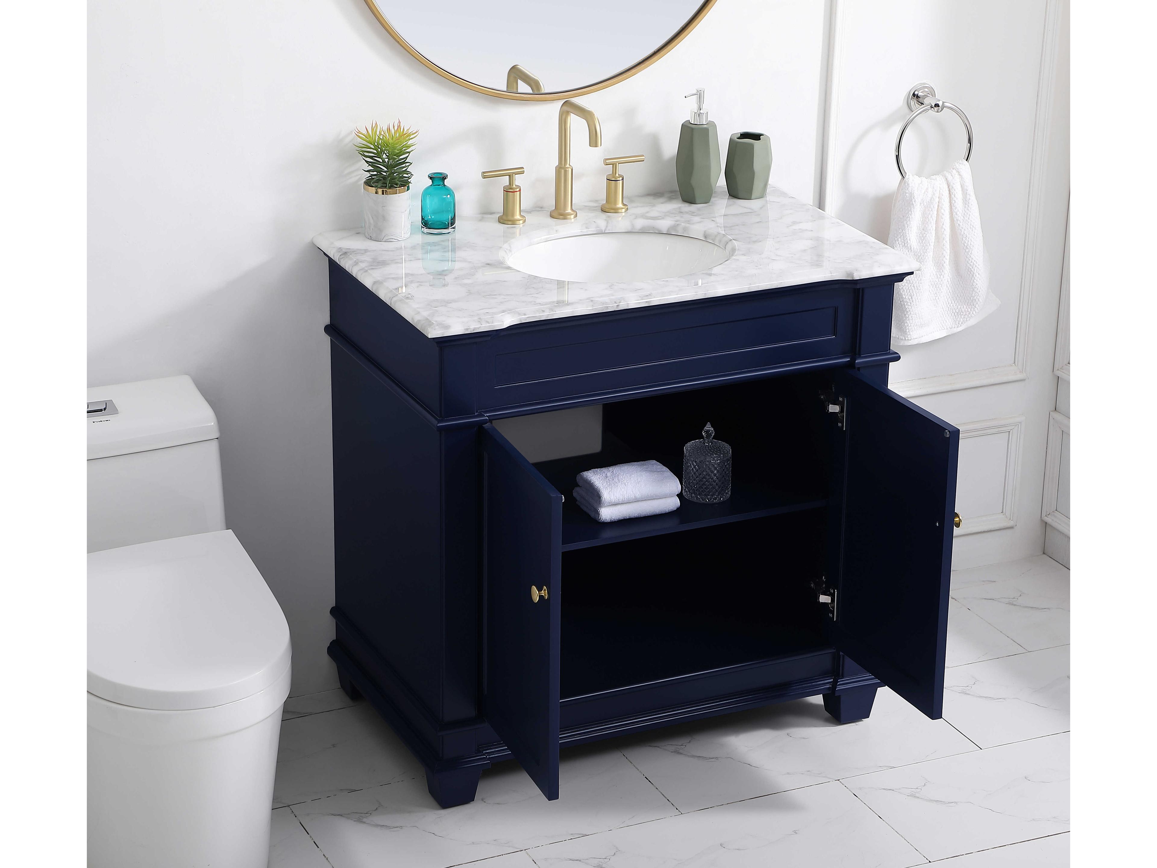Elegant Lighting Wesley Blue 36" Vanity