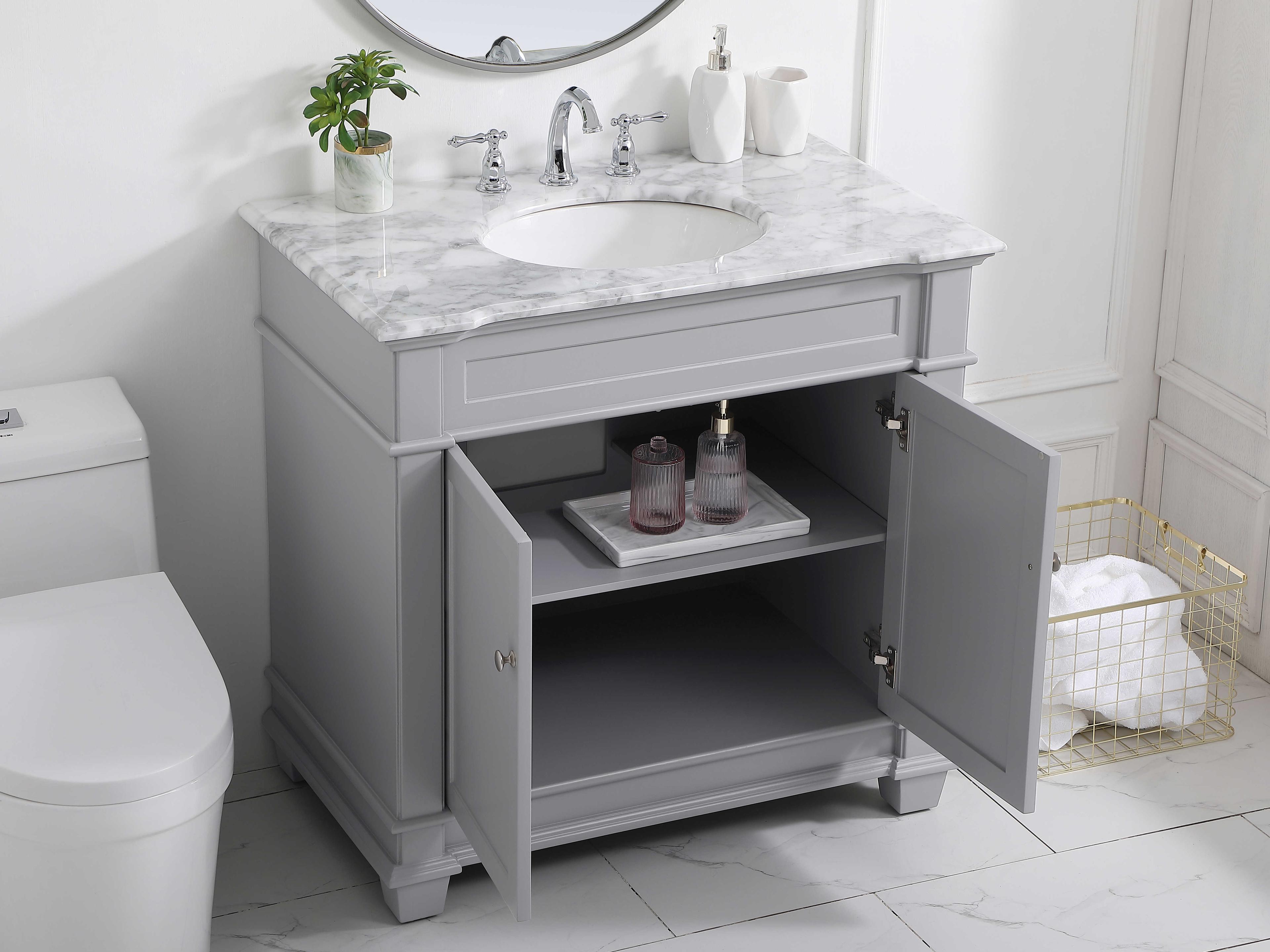 Elegant Lighting Wesley Grey 36" Vanity