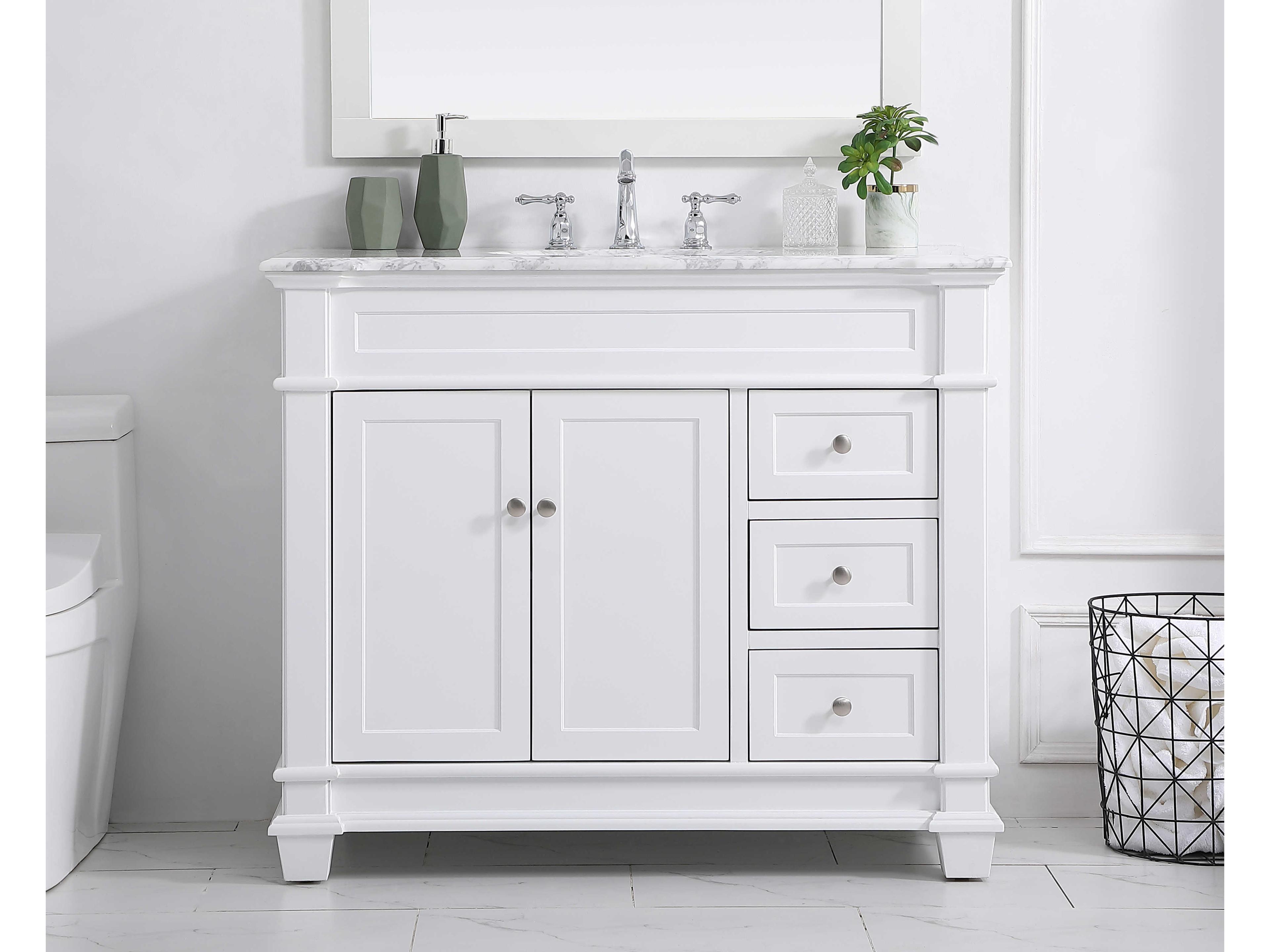 Elegant Lighting Wesley White 42" Vanity