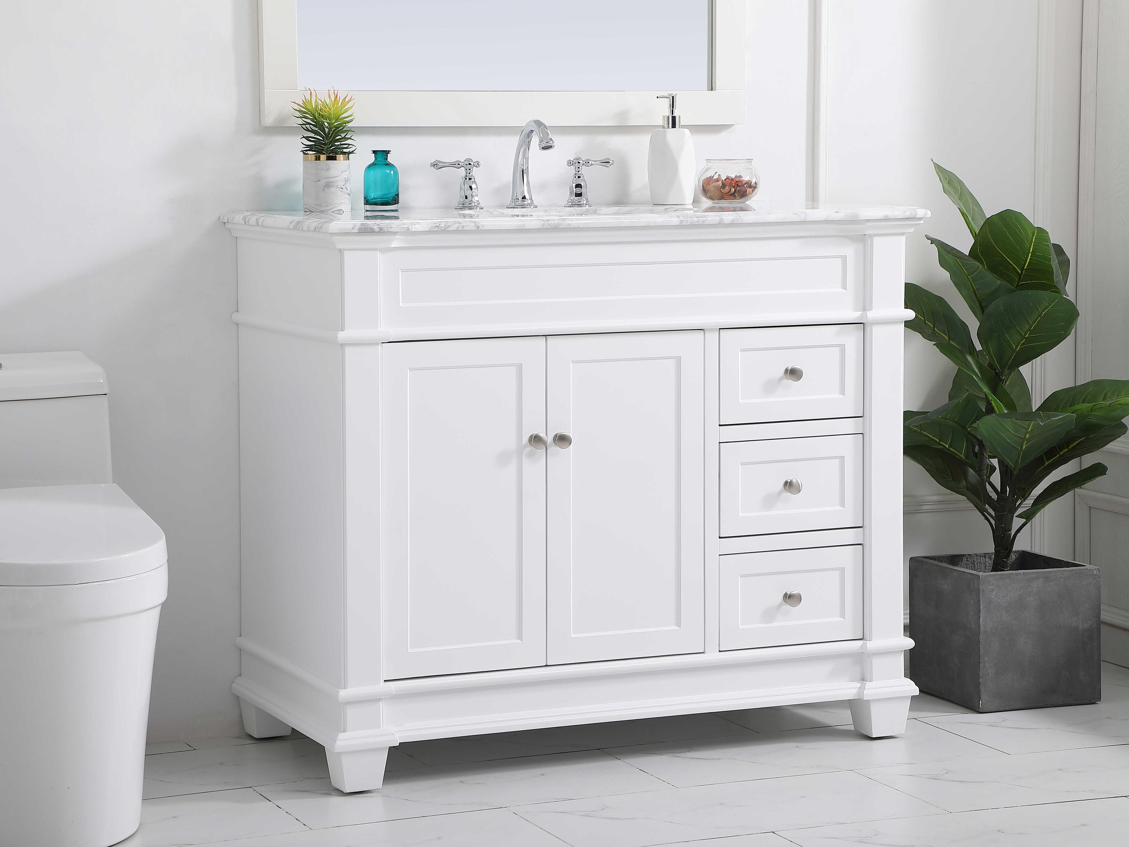 Elegant Lighting Wesley White 42" Vanity